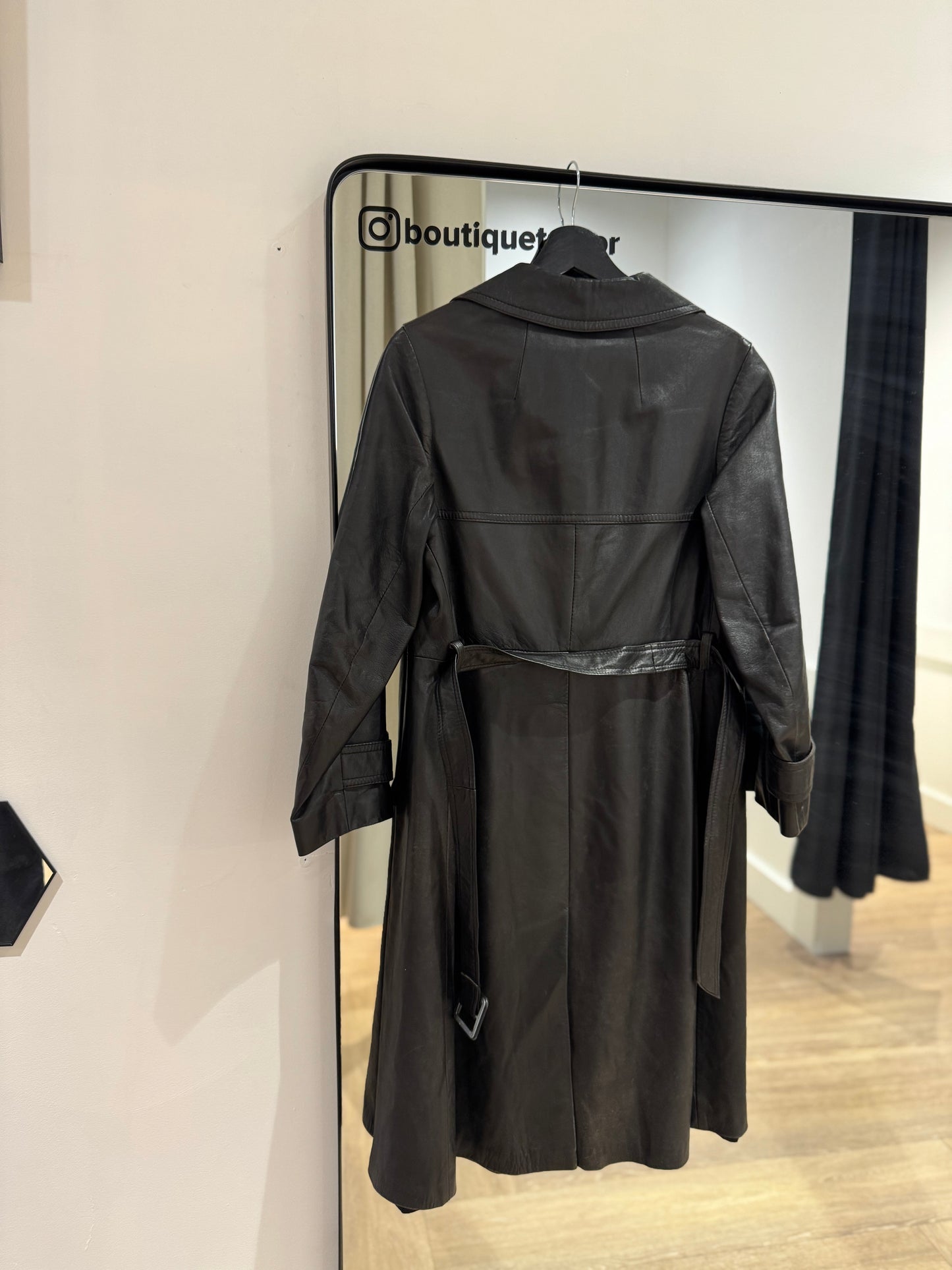 Trench long en cuir S
