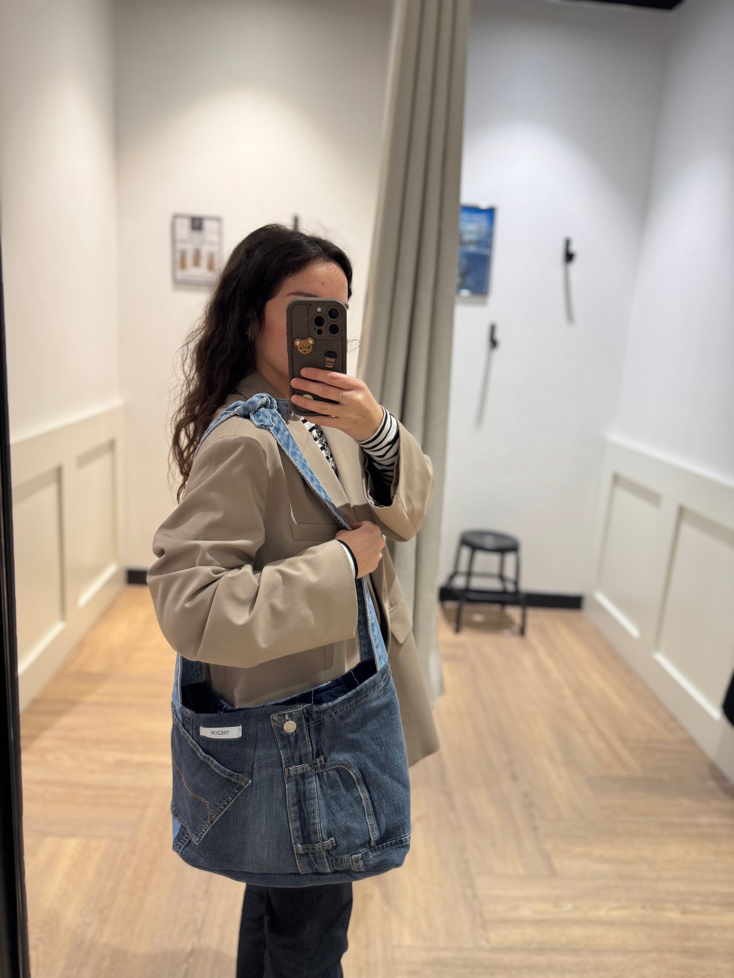 Grand sac cabas en jean upcyclé