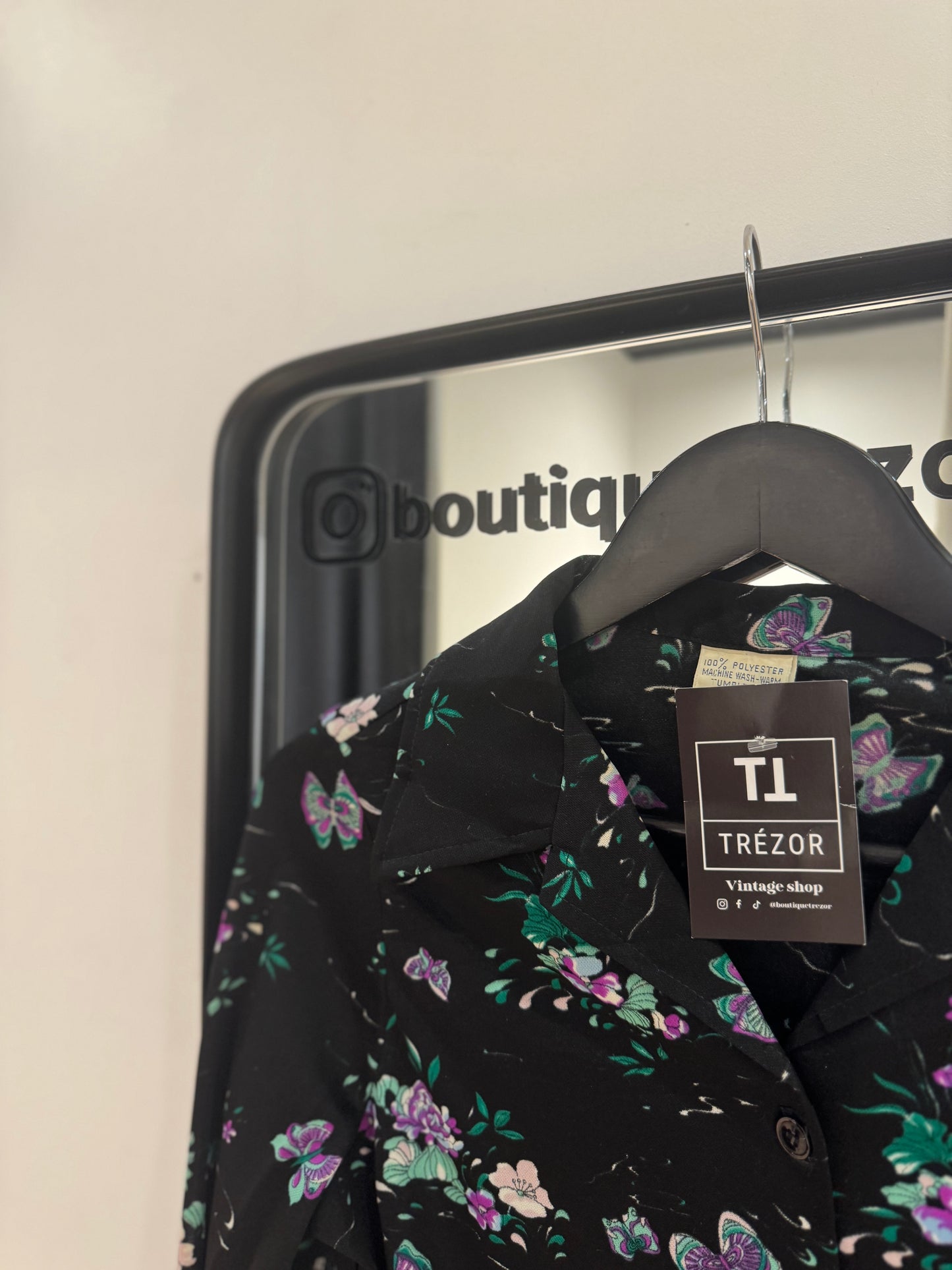Blouse vintage à fleurs XS