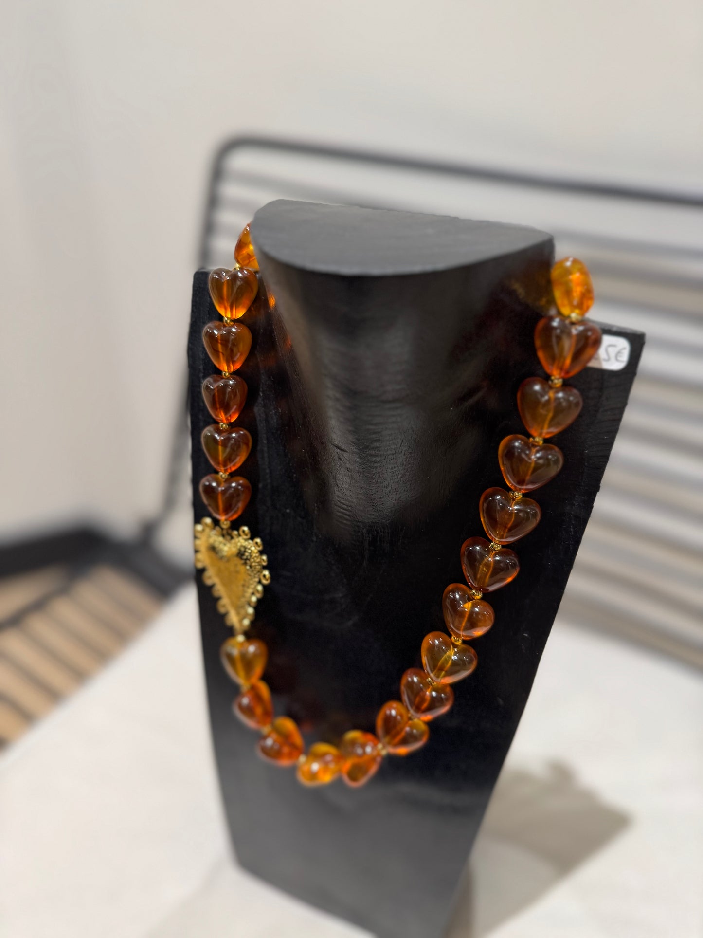 Collier coeur et perles