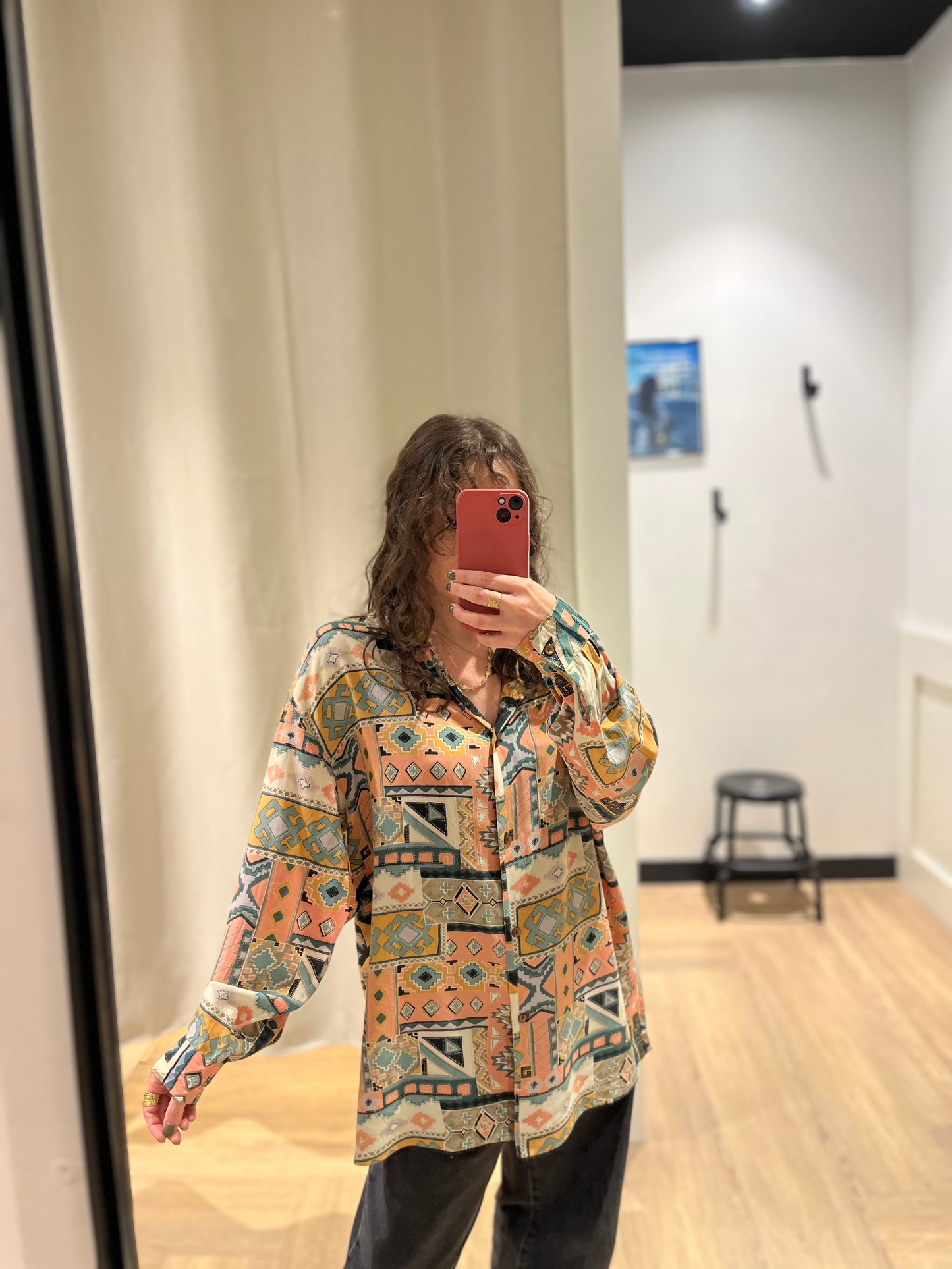 Blouse en soie à motifs M