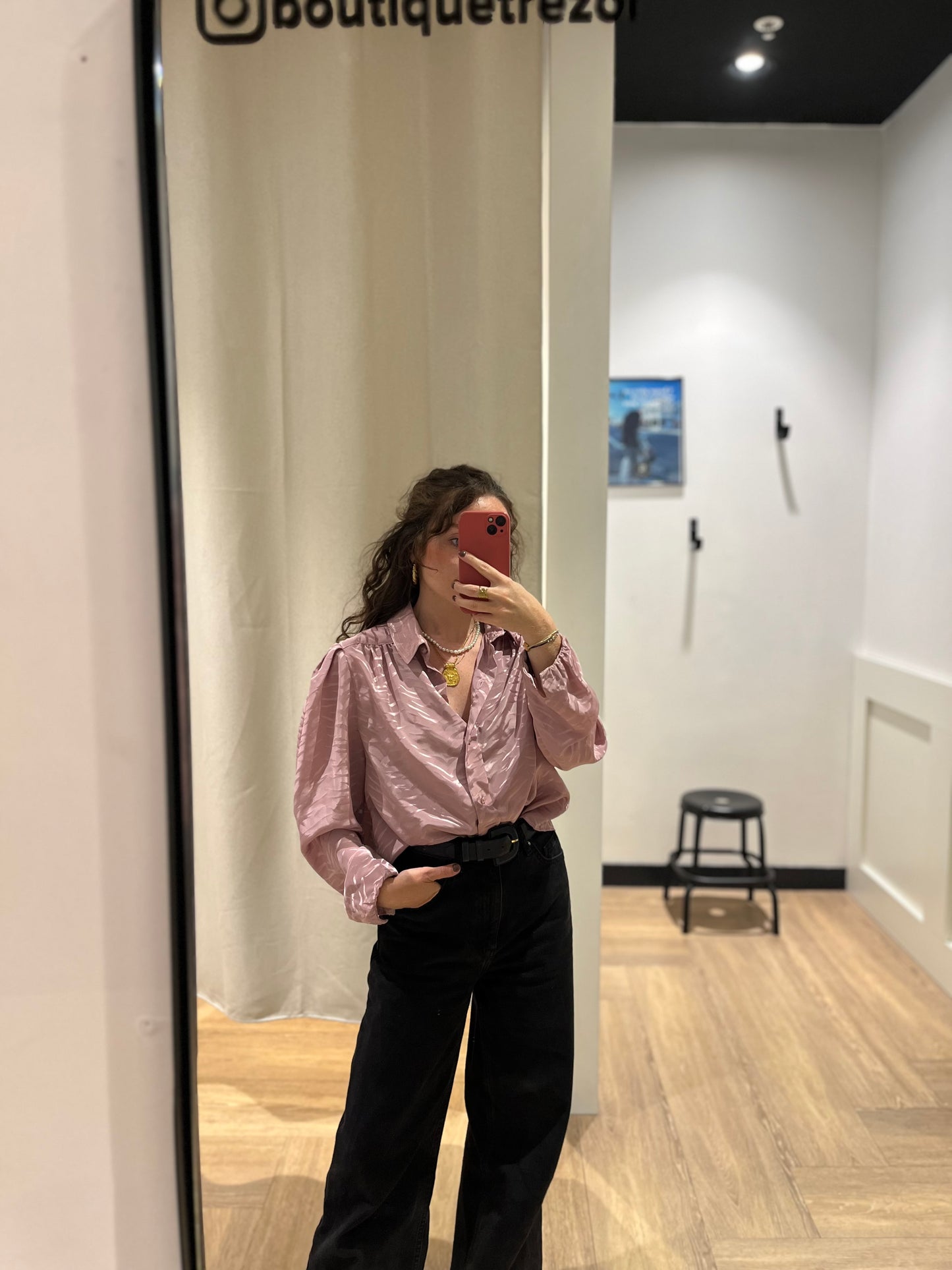 Blouse satinée M/L