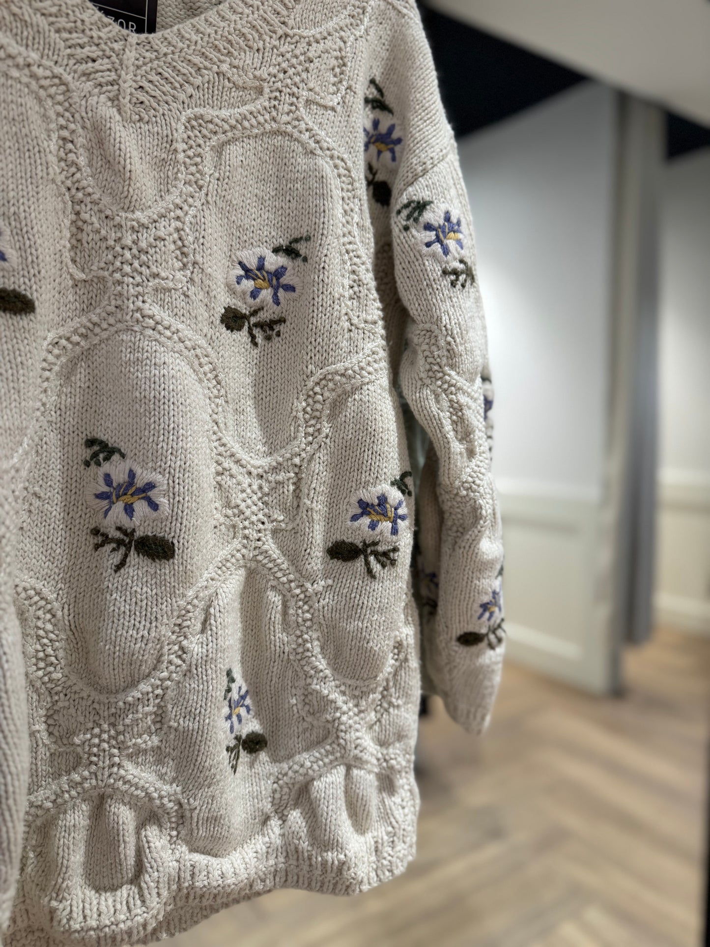 Pull d’hiver à fleurs M