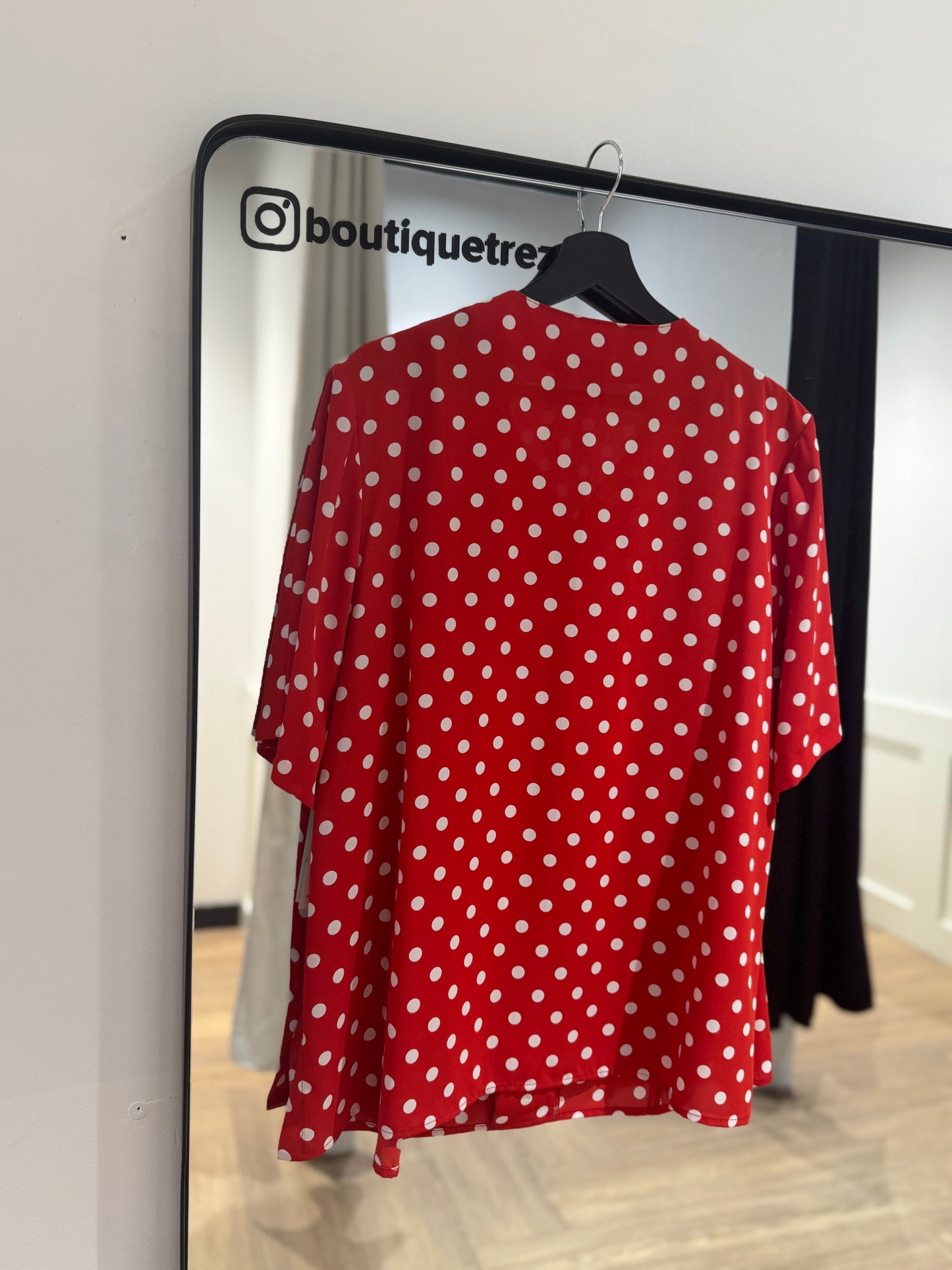 Blouse vintage à pois XXXL