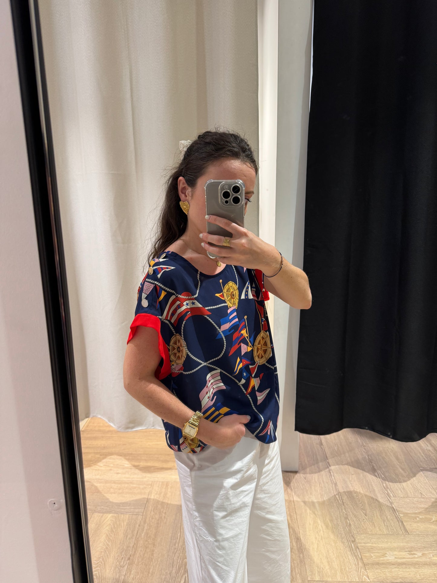 Blouse fluide à motifs M/L