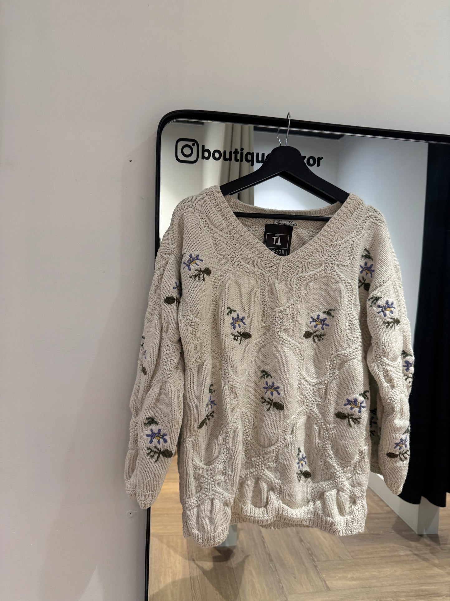 Pull d’hiver à fleurs M