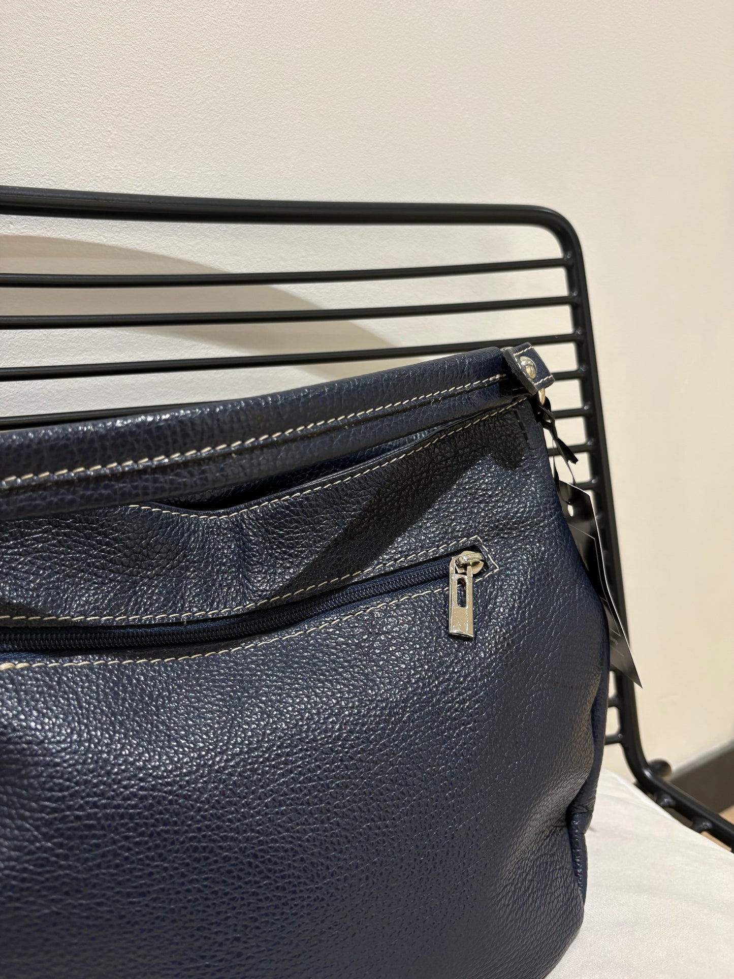 Sac à main en cuir marine