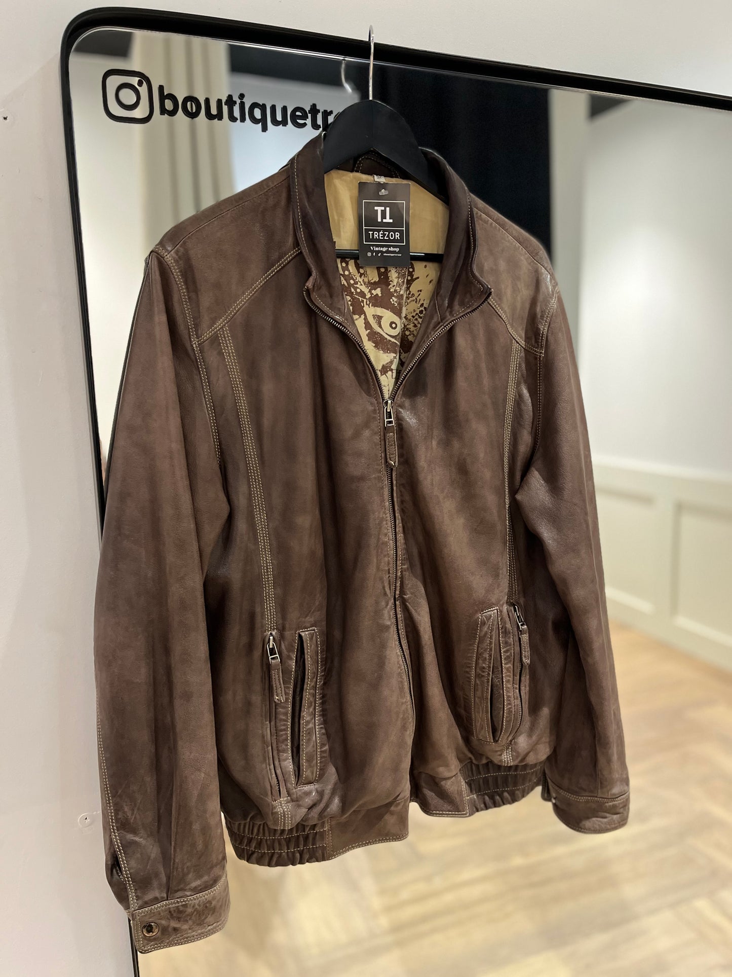 Veste en cuir vintage L/XL