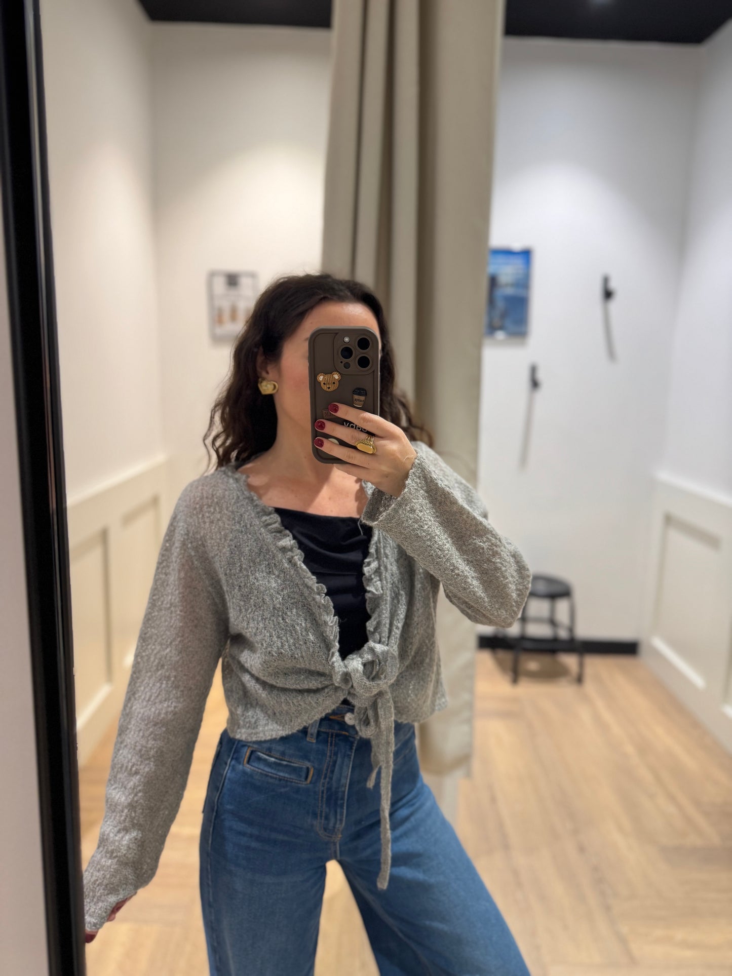 Gilet cache-coeur gris L