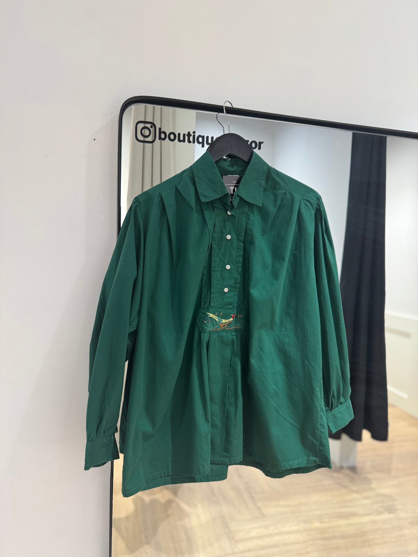 Chemise vintage à broderies XL