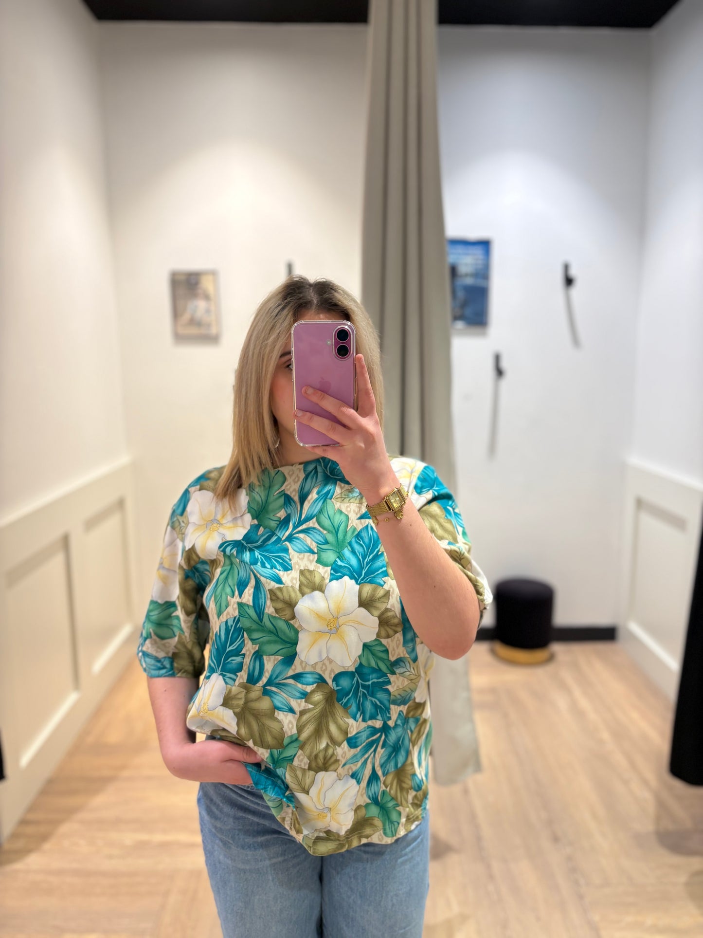 Blouse à fleurs hawaïennes L