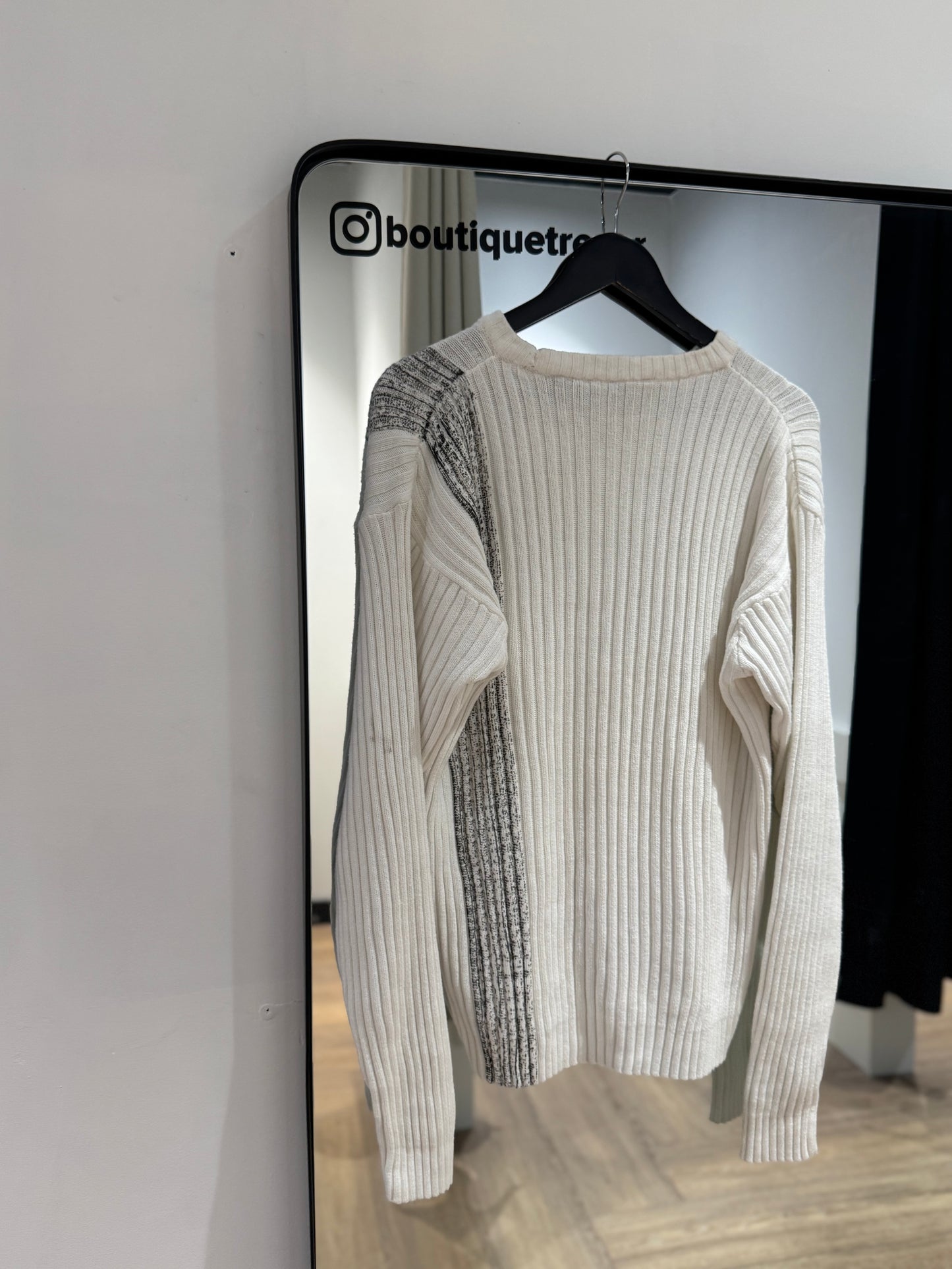 Pull vintage blanc L