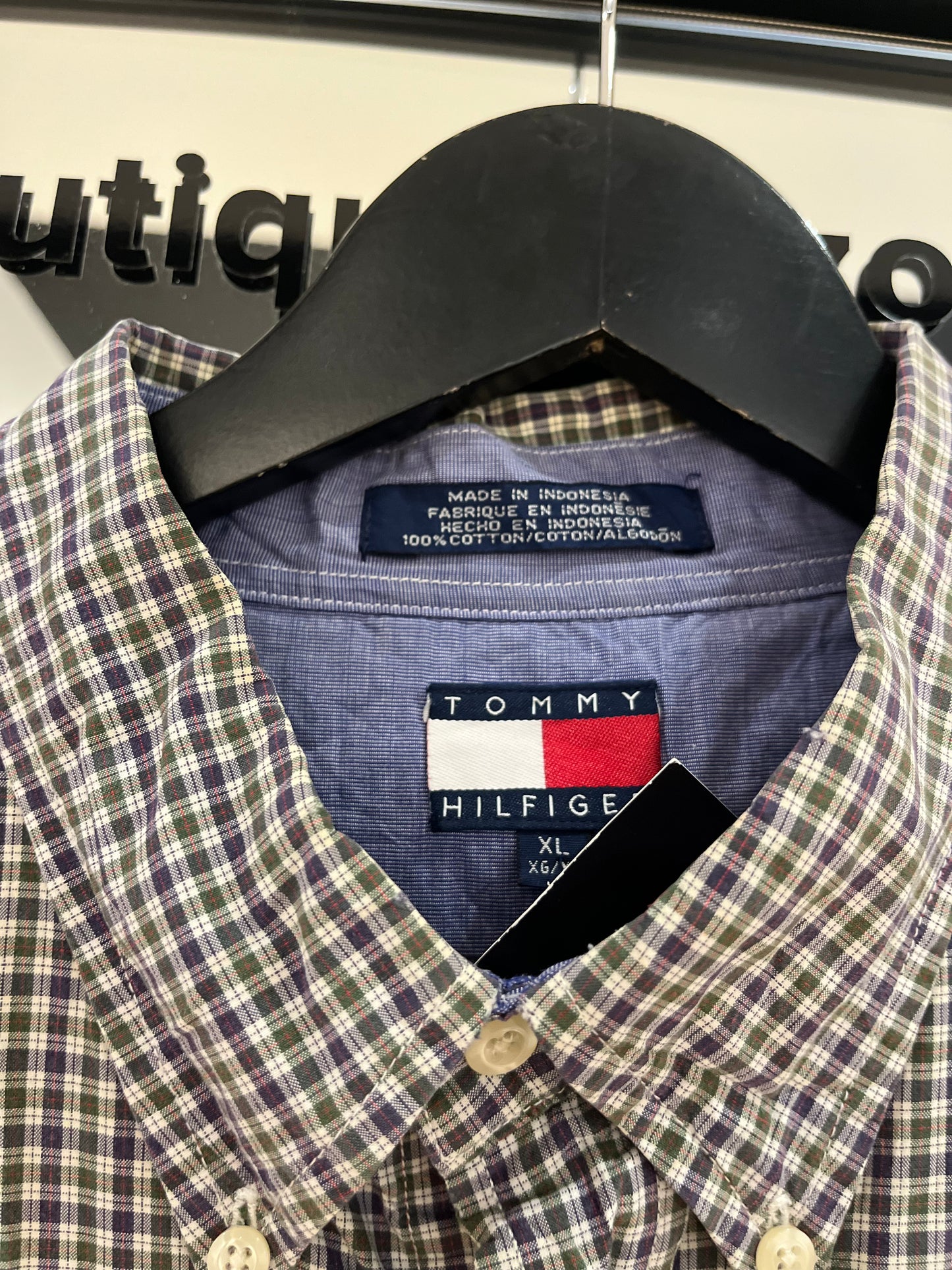 Chemise Tommy Hilfiger à petits carreaux XL