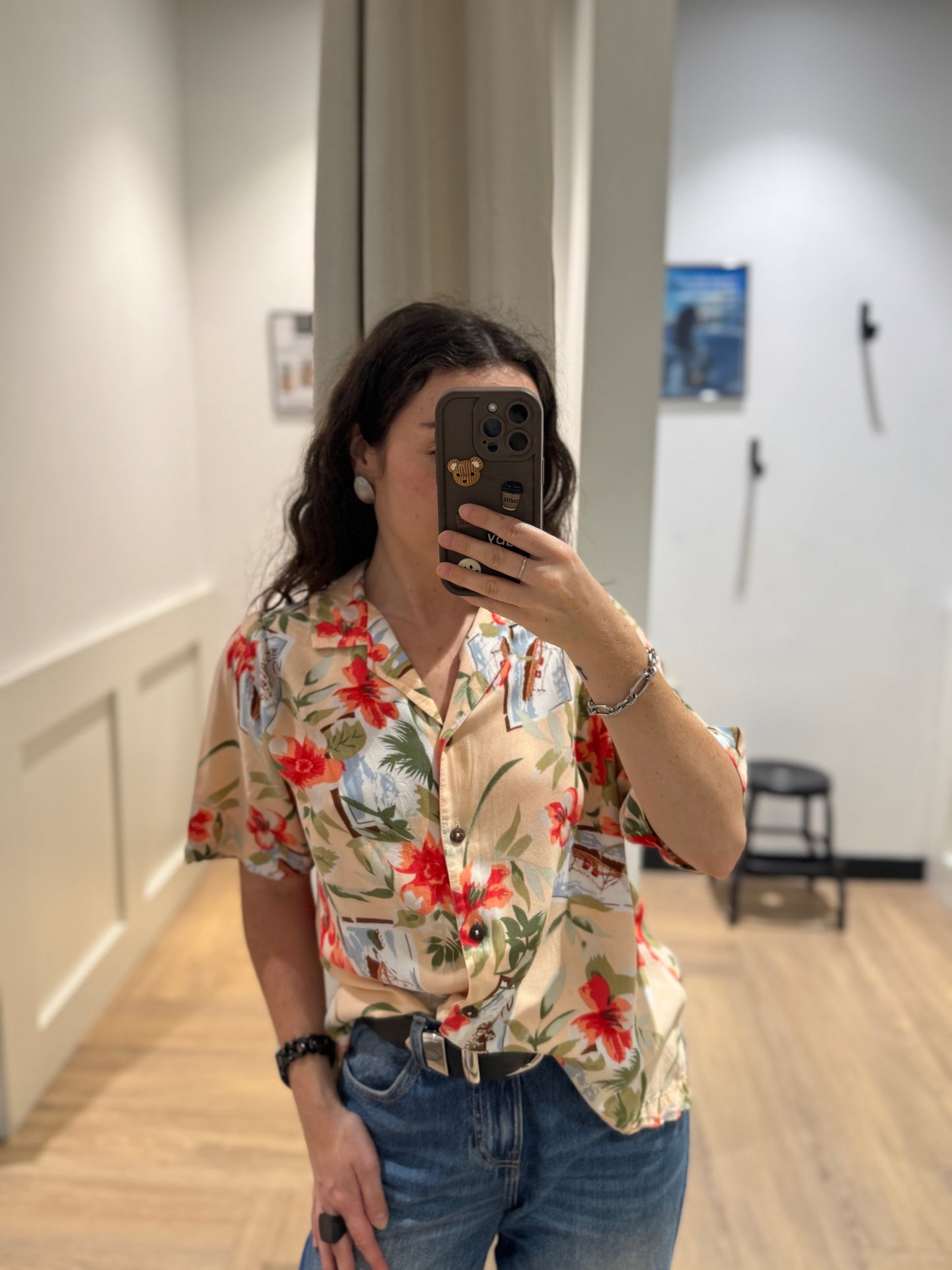 Blouse à fleurs hawaïennes M