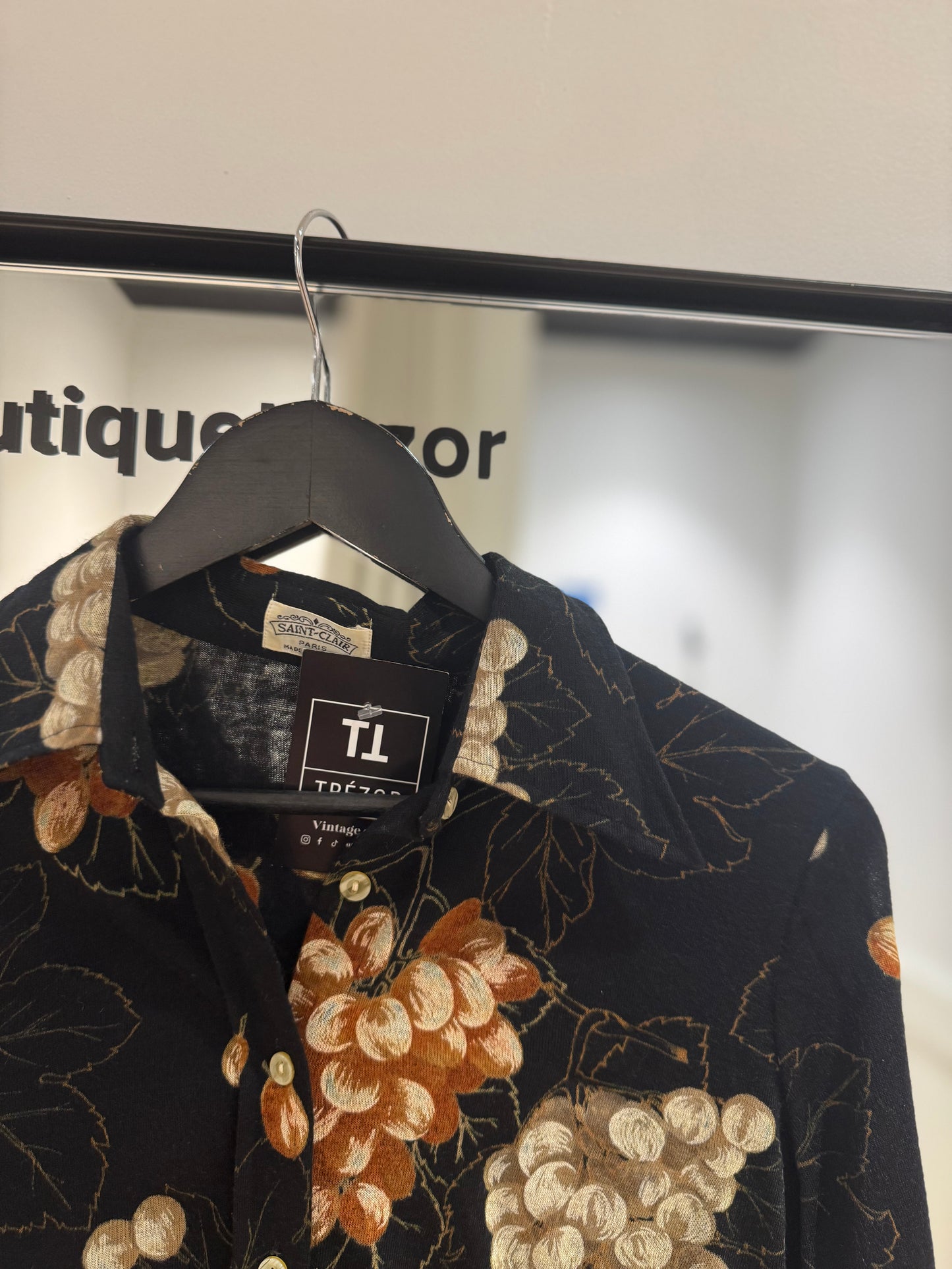 Blouse vintage à motifs S