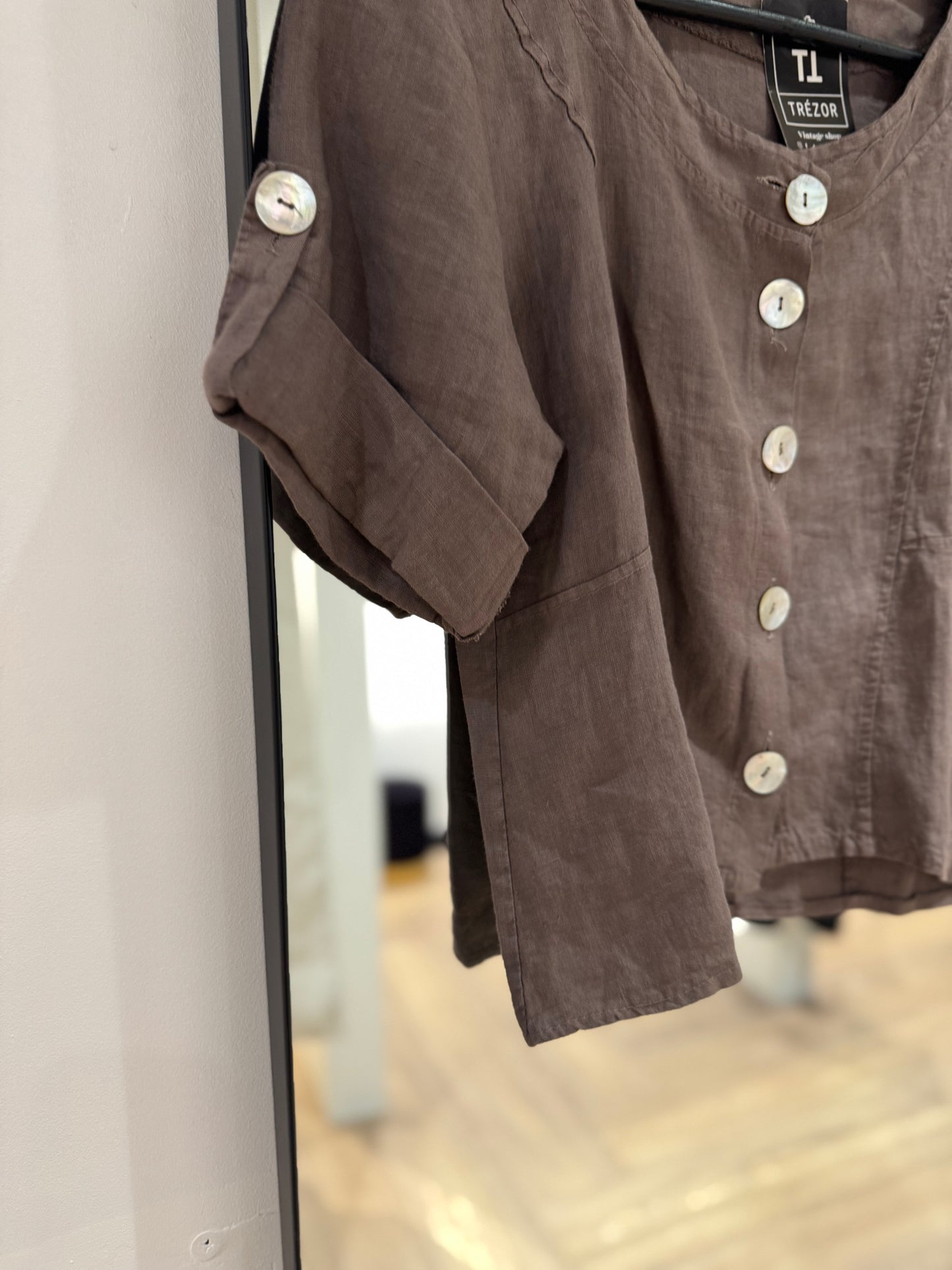 Blouse courte en lin M