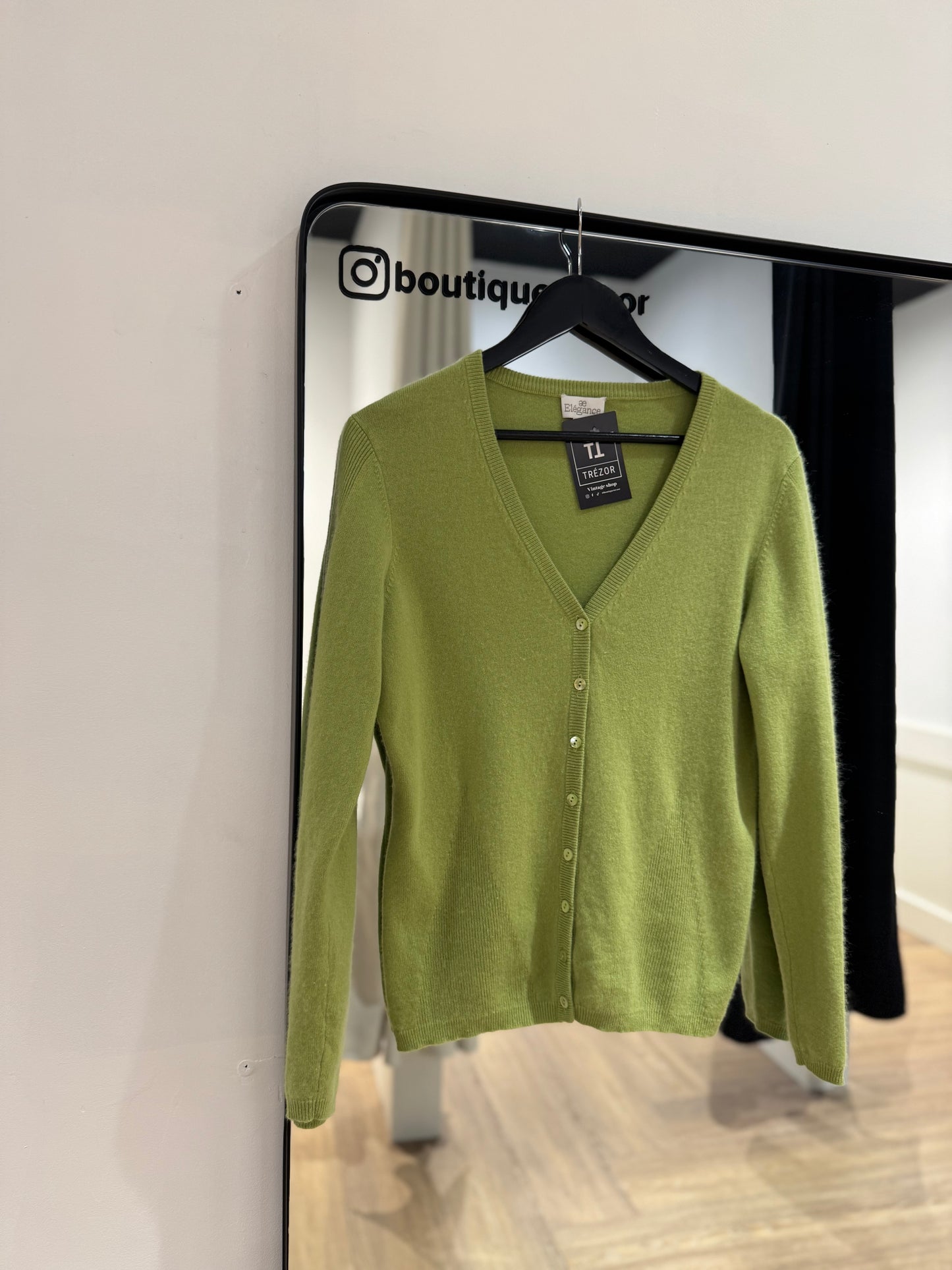 Cardigan en cachemire vert L