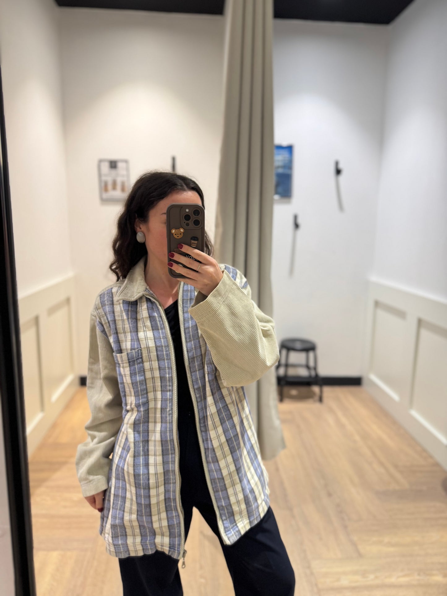 Chemise en velours à carreaux M