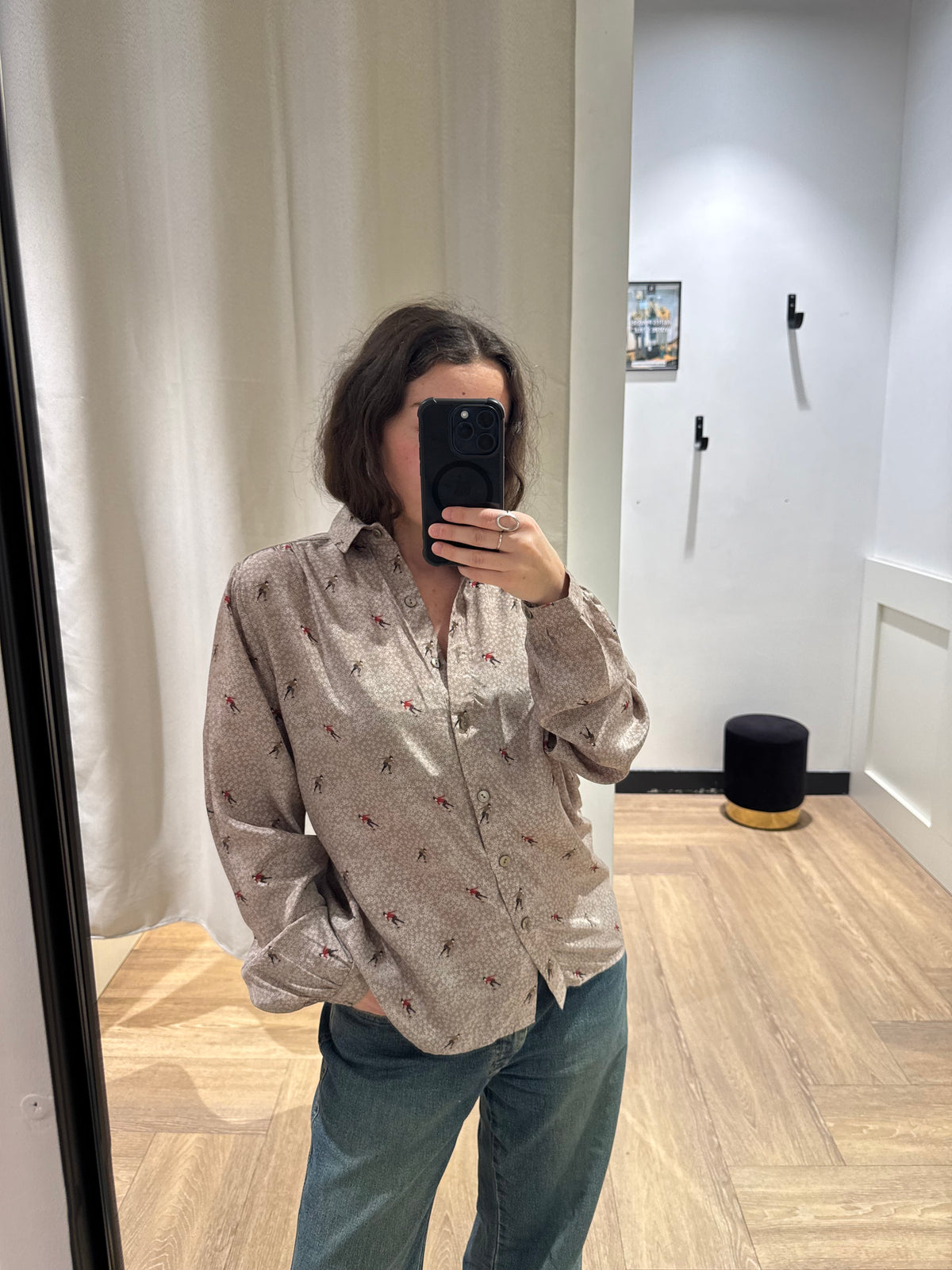 Blouse vintage à motifs S/M