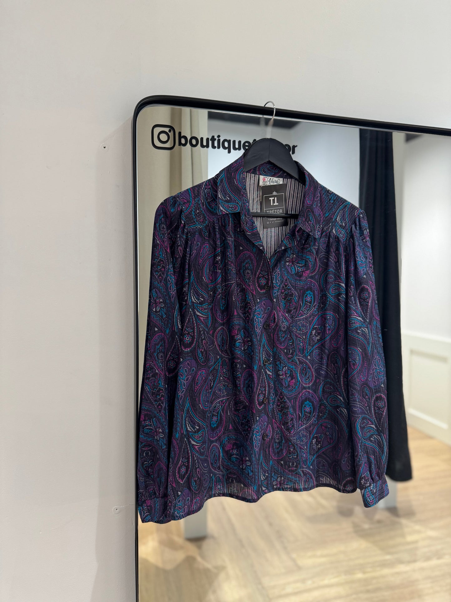 Blouse vintage à motifs XL