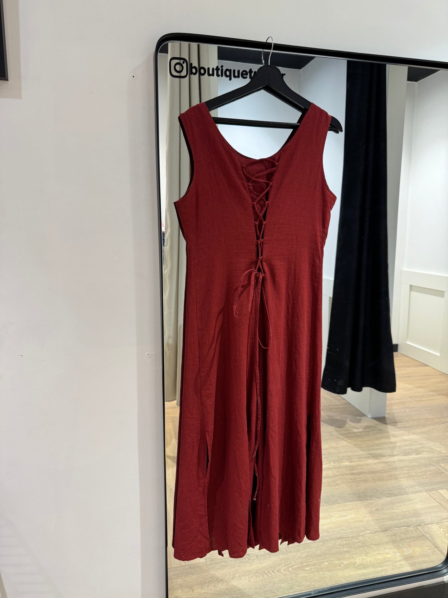Robe longue d’été vintage en lin L
