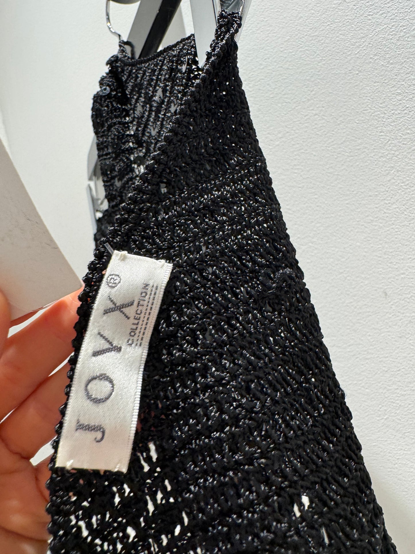 Top à sequins noirs S