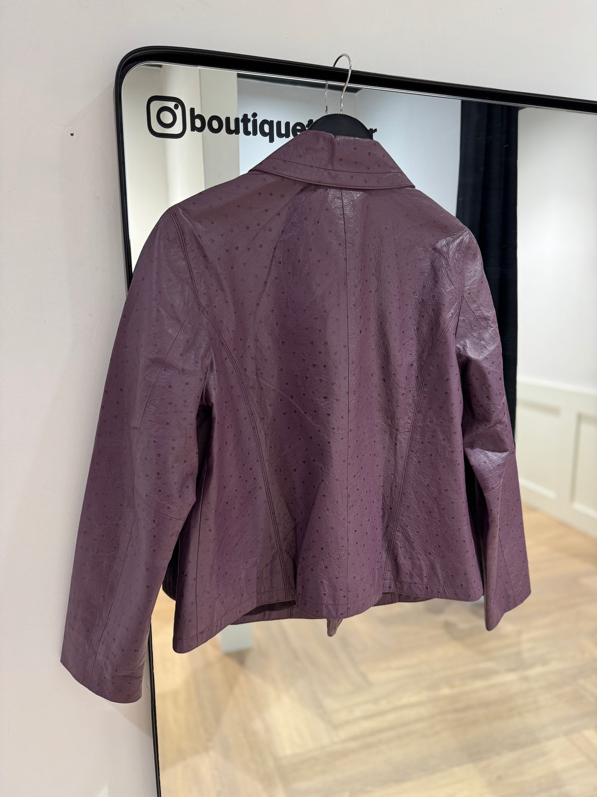 Veste en cuir violet L