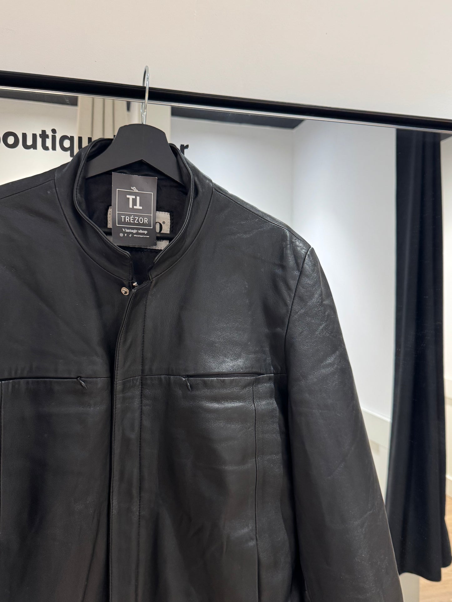 Veste en cuir noir L