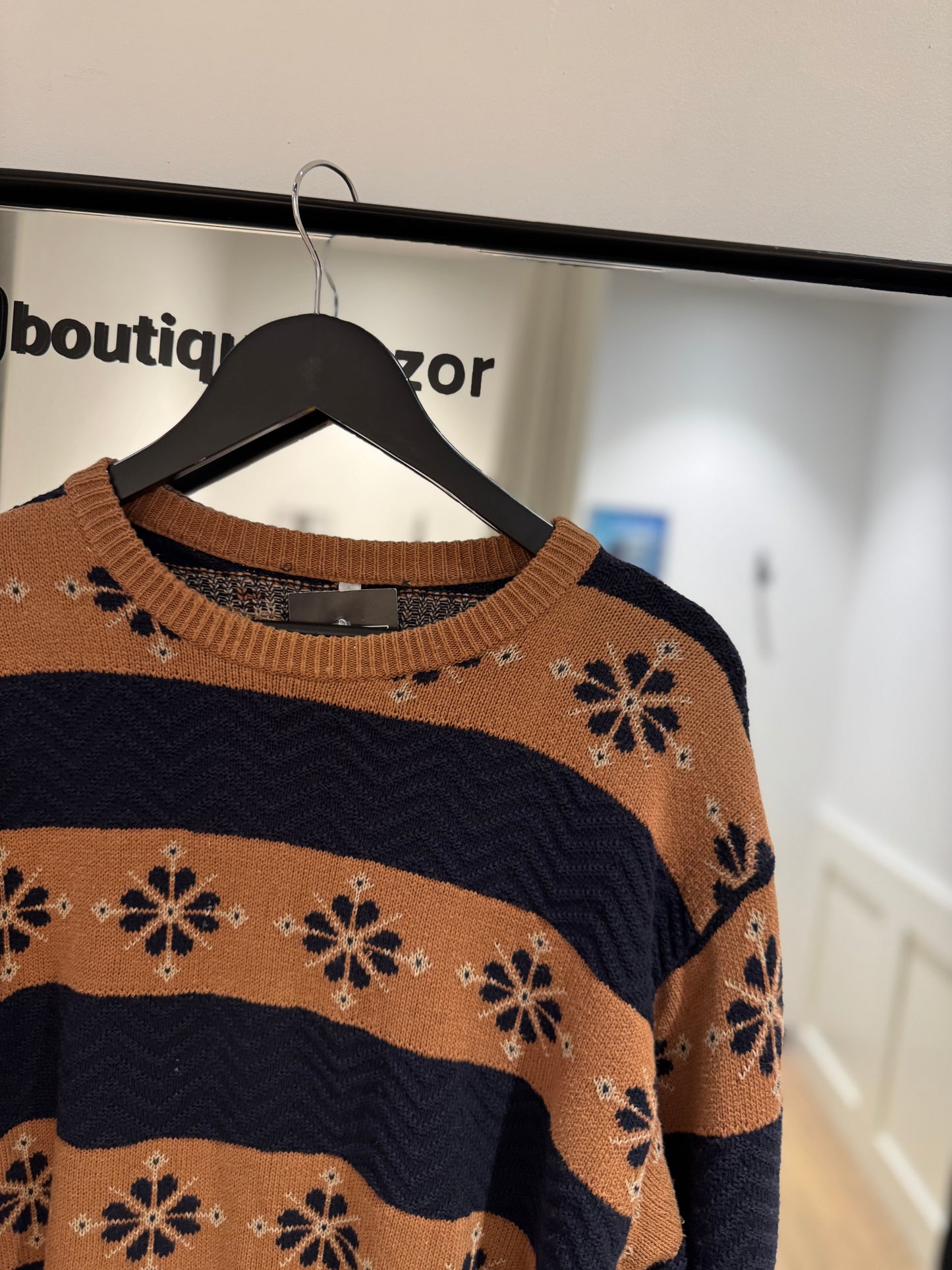 Pull vintage à rayures XXL
