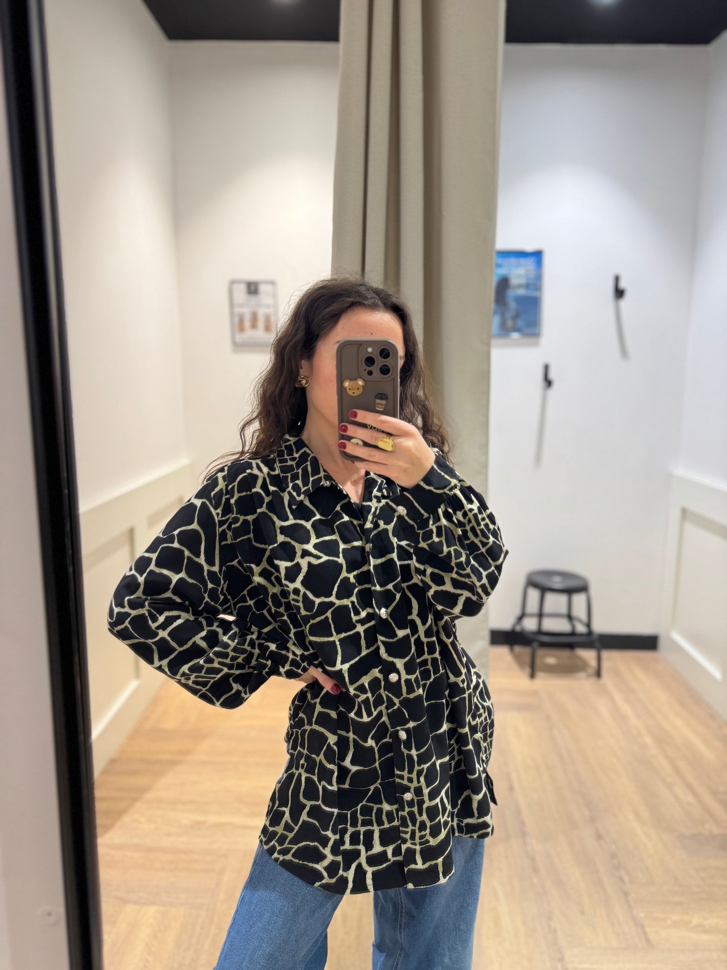 Blouse vintage à motifs XL