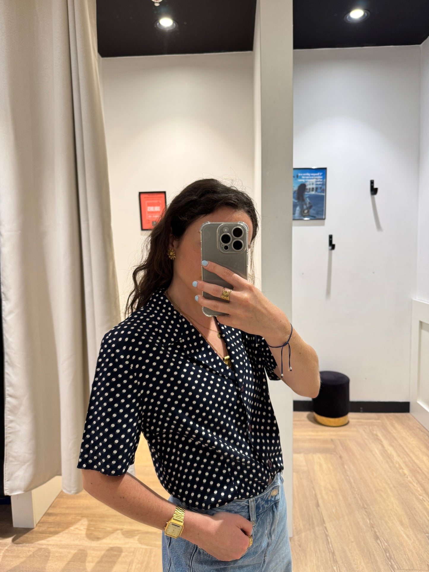 Blouse à pois vintage M