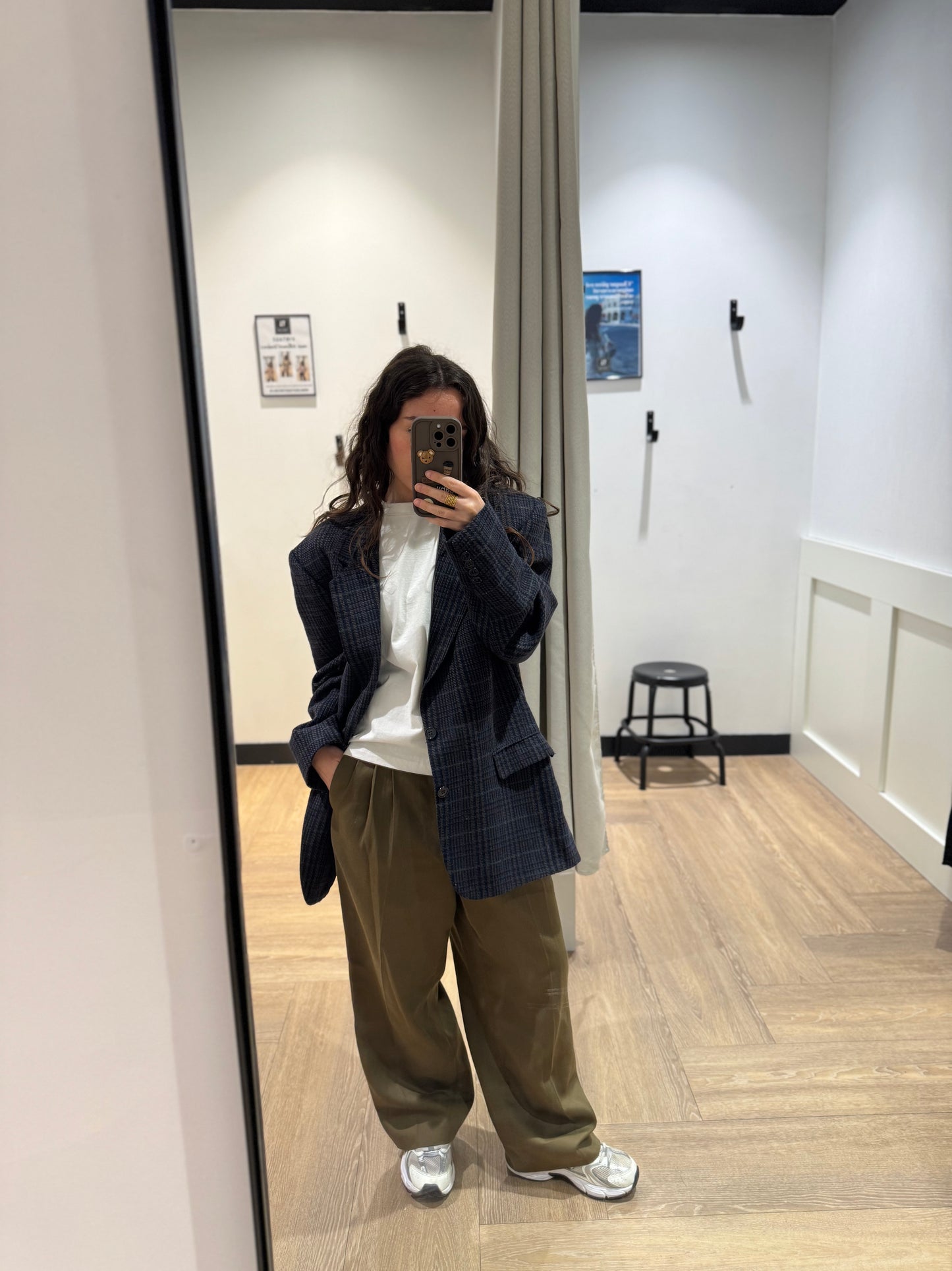 Blazer vintage à carreaux M