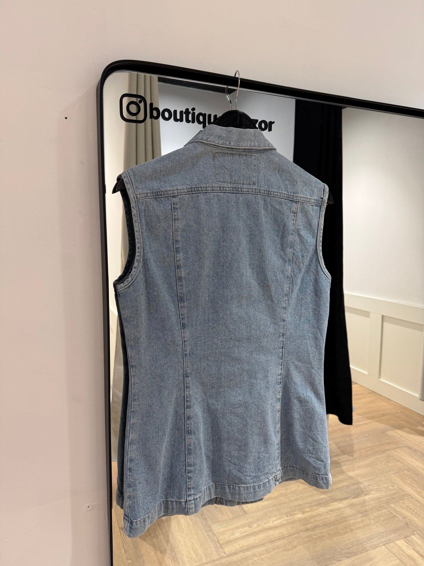 Chemise vintage en jean sans manches XS/S