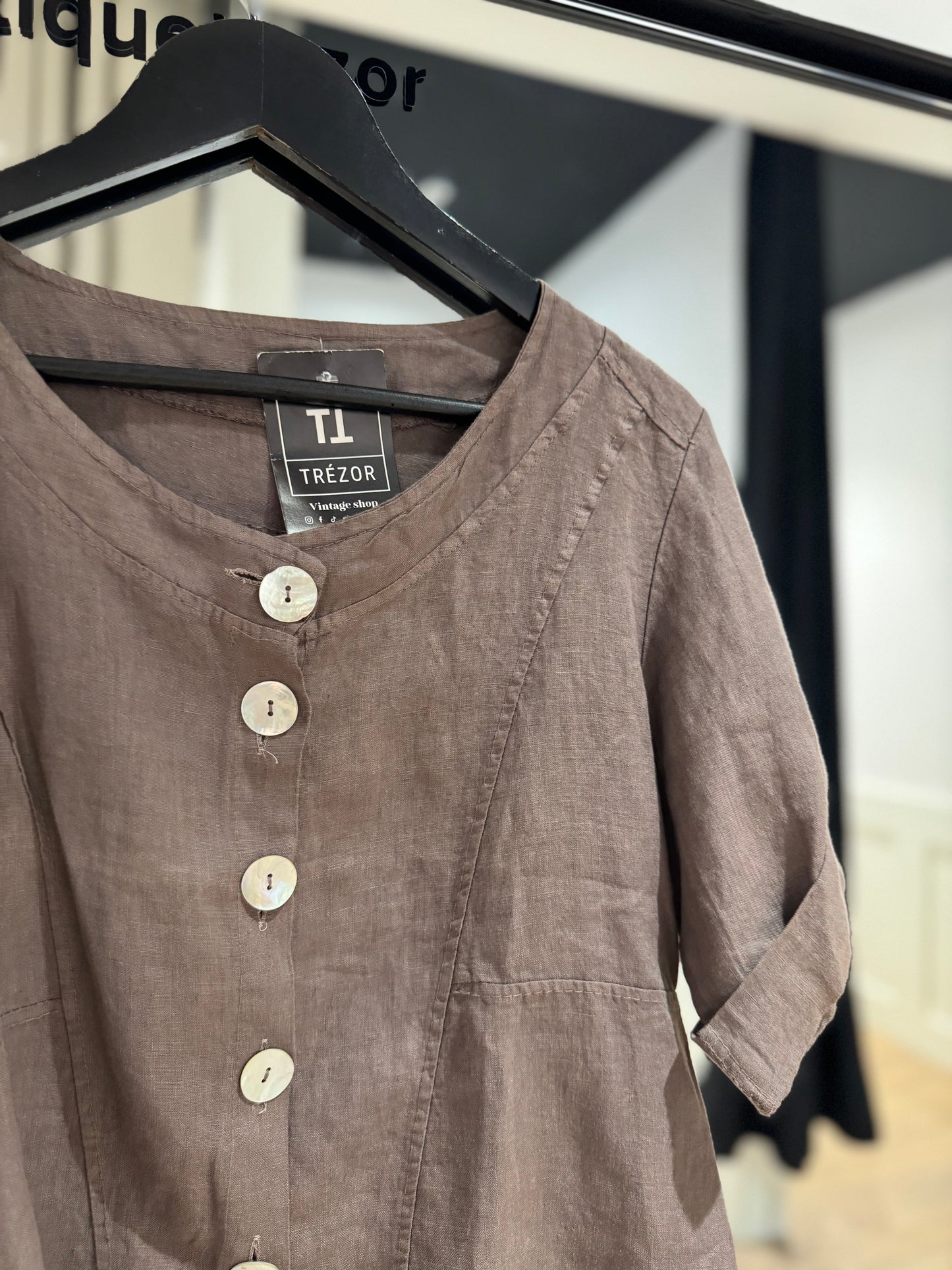 Blouse courte en lin M