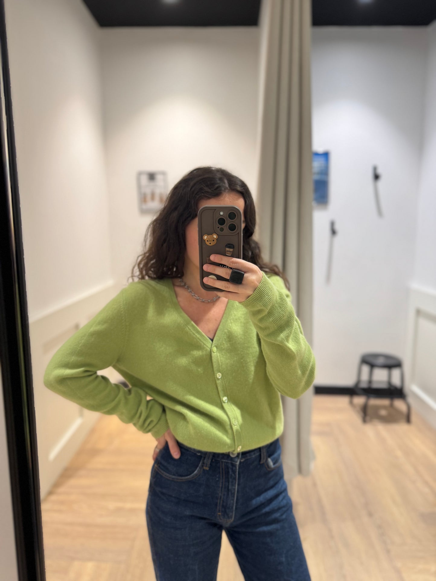 Cardigan en cachemire vert L