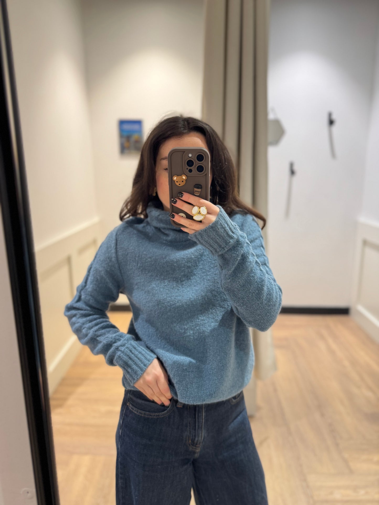 Pull d’hiver vintage à col roulé S