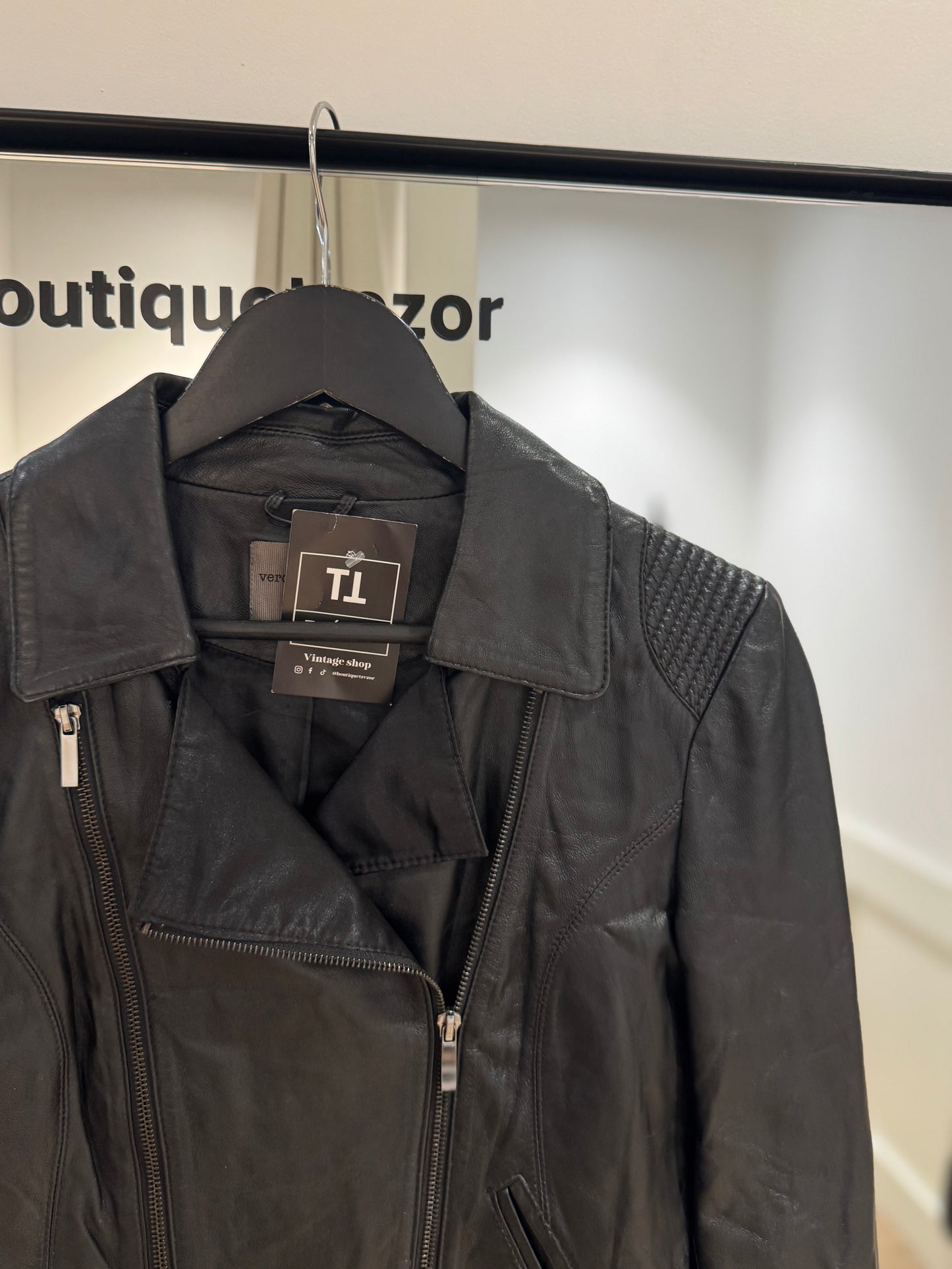 Veste perfecto en cuir noir S
