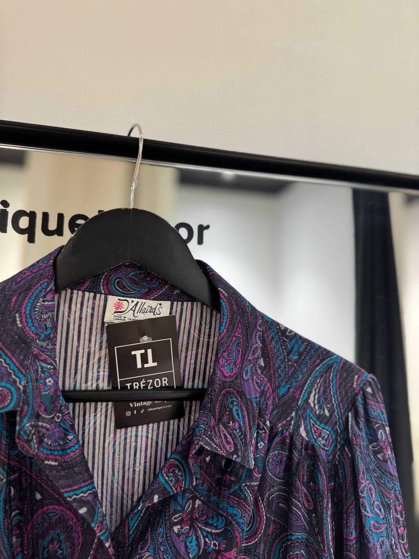 Blouse vintage à motifs XL