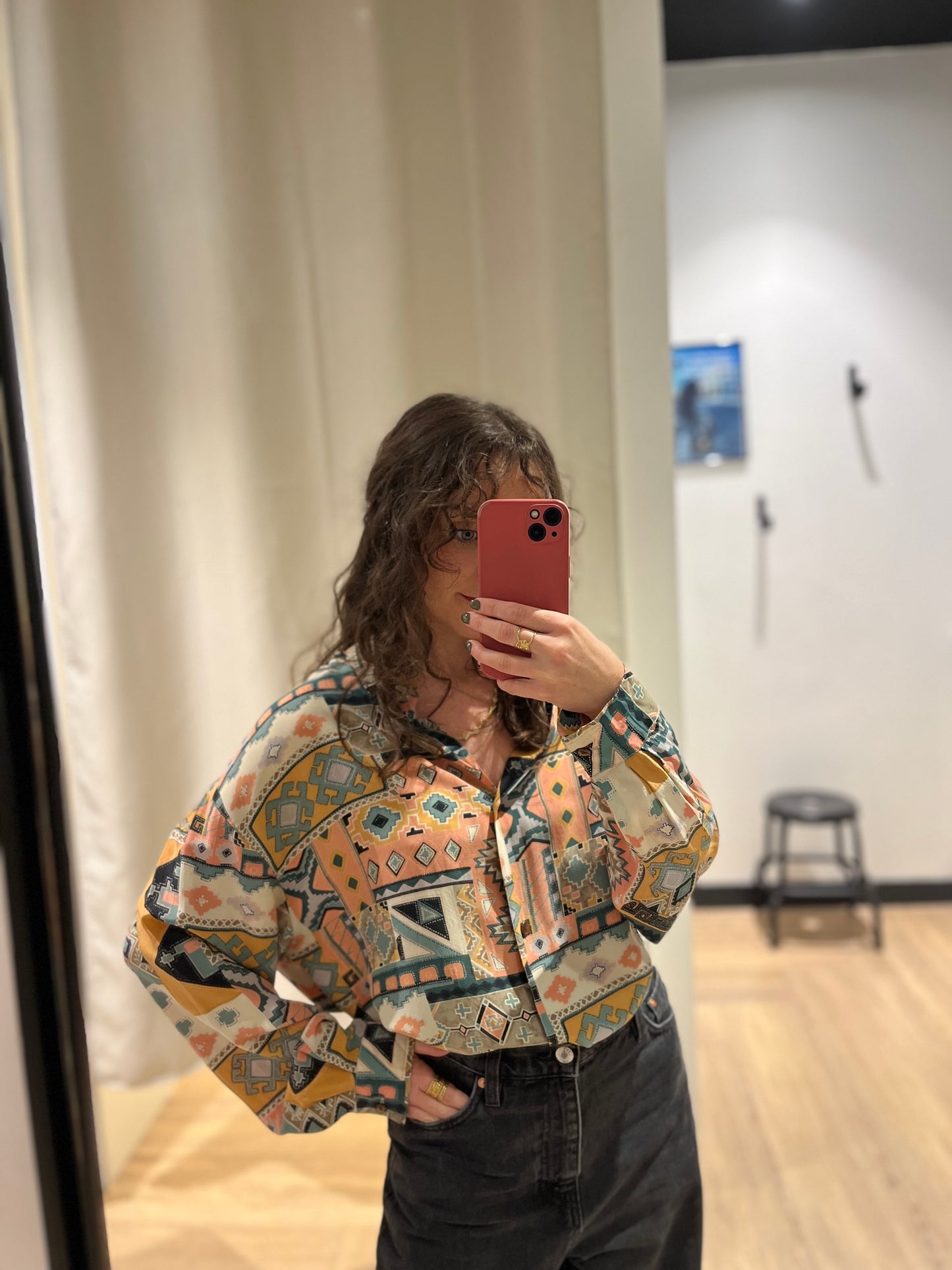 Blouse en soie à motifs M