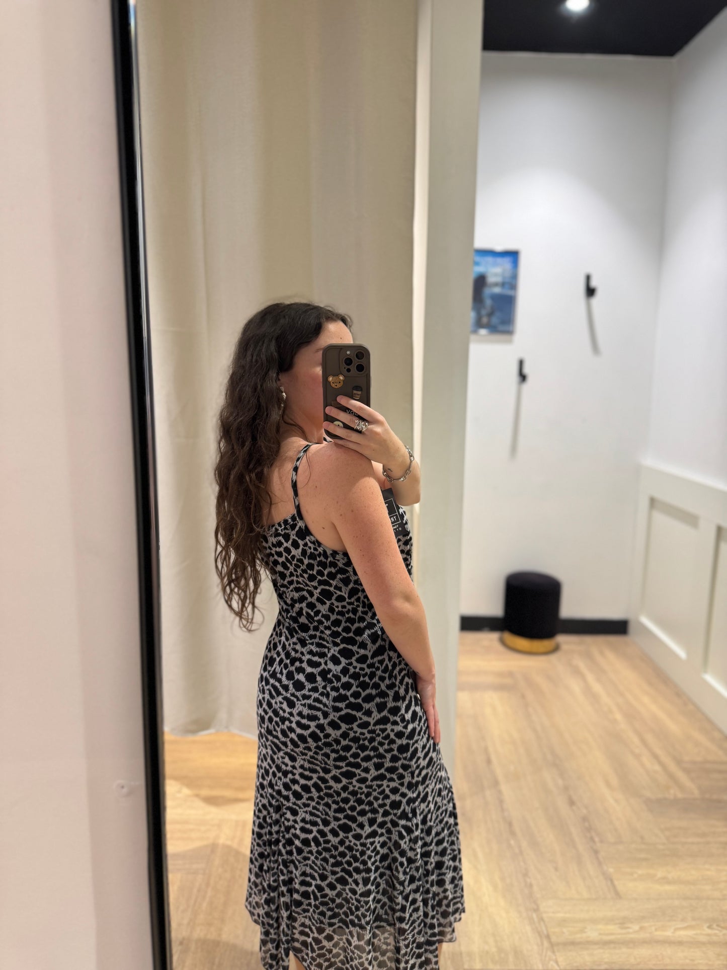 Robe longue léopard L