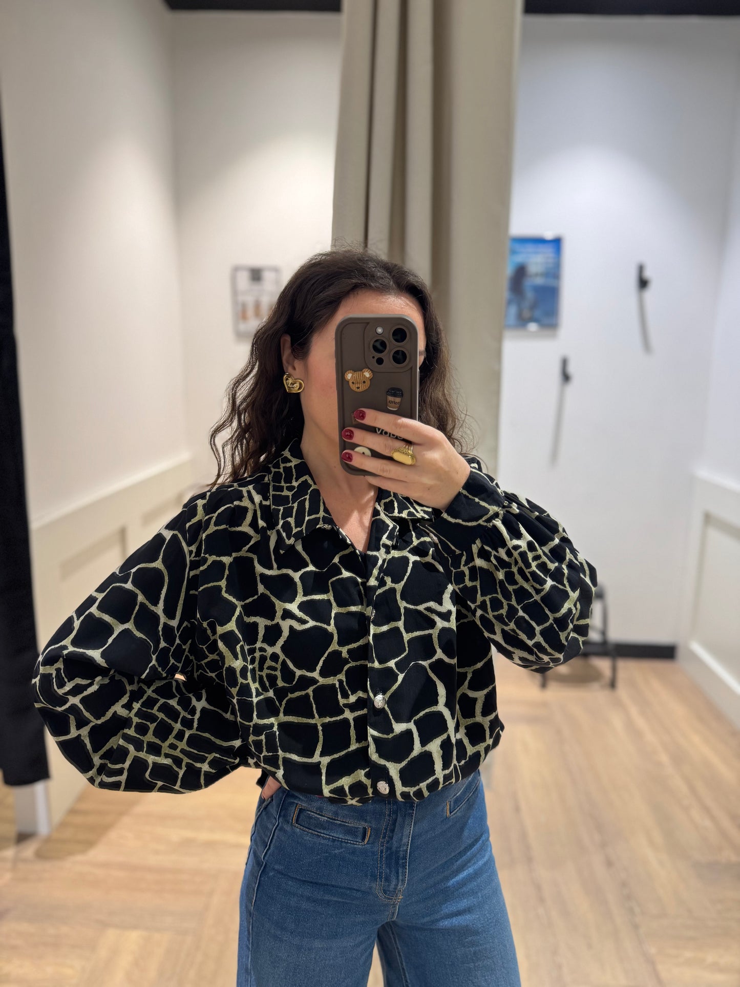 Blouse vintage à motifs XL