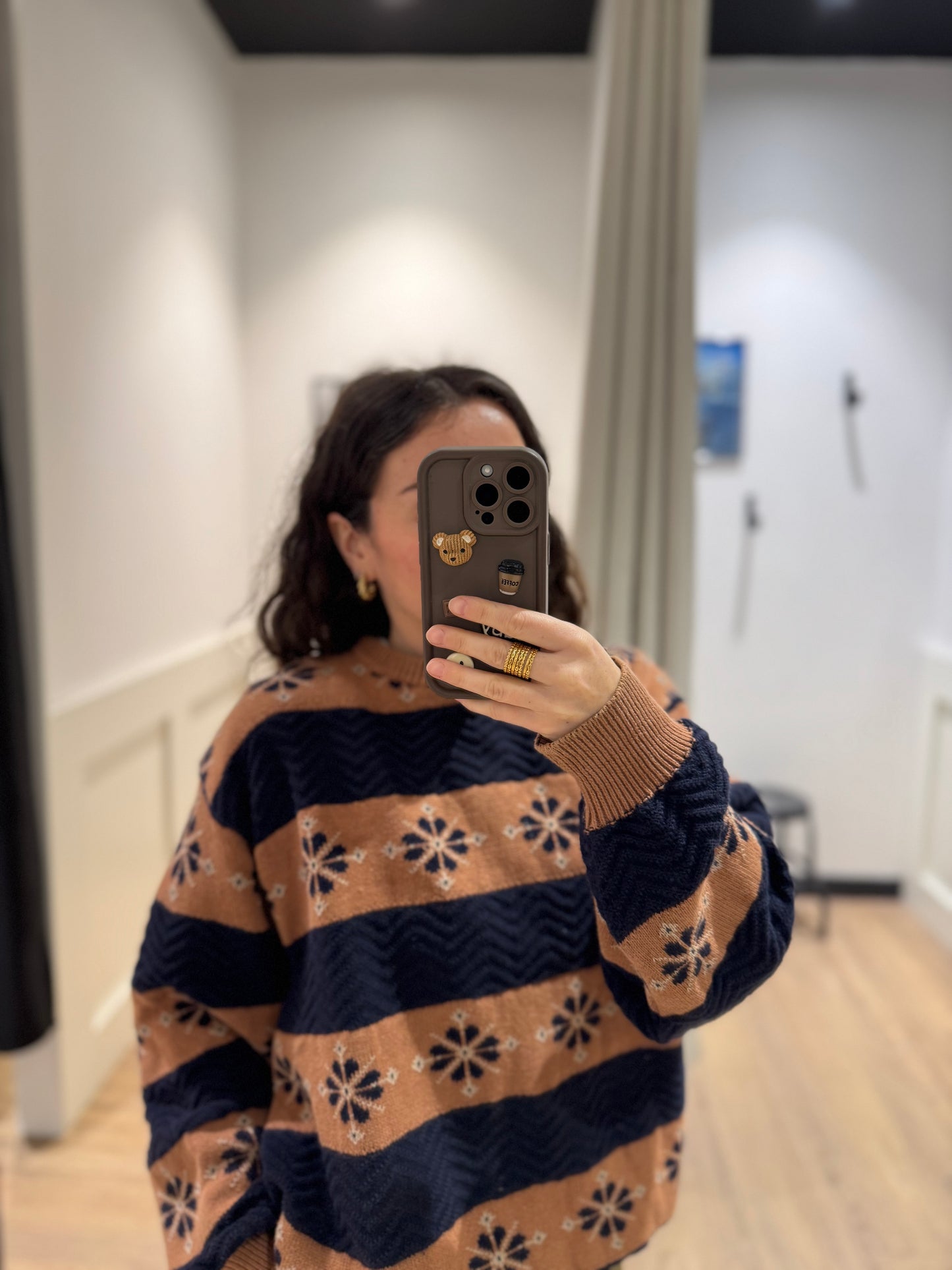 Pull vintage à rayures XXL