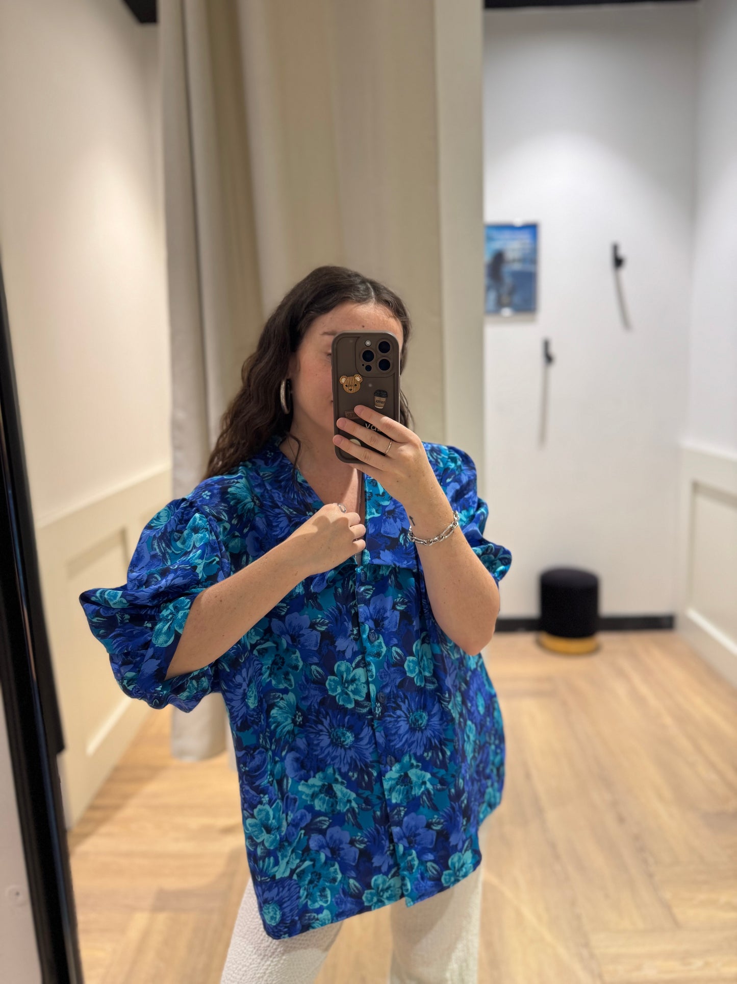 Blouse vintage à fleurs XXL
