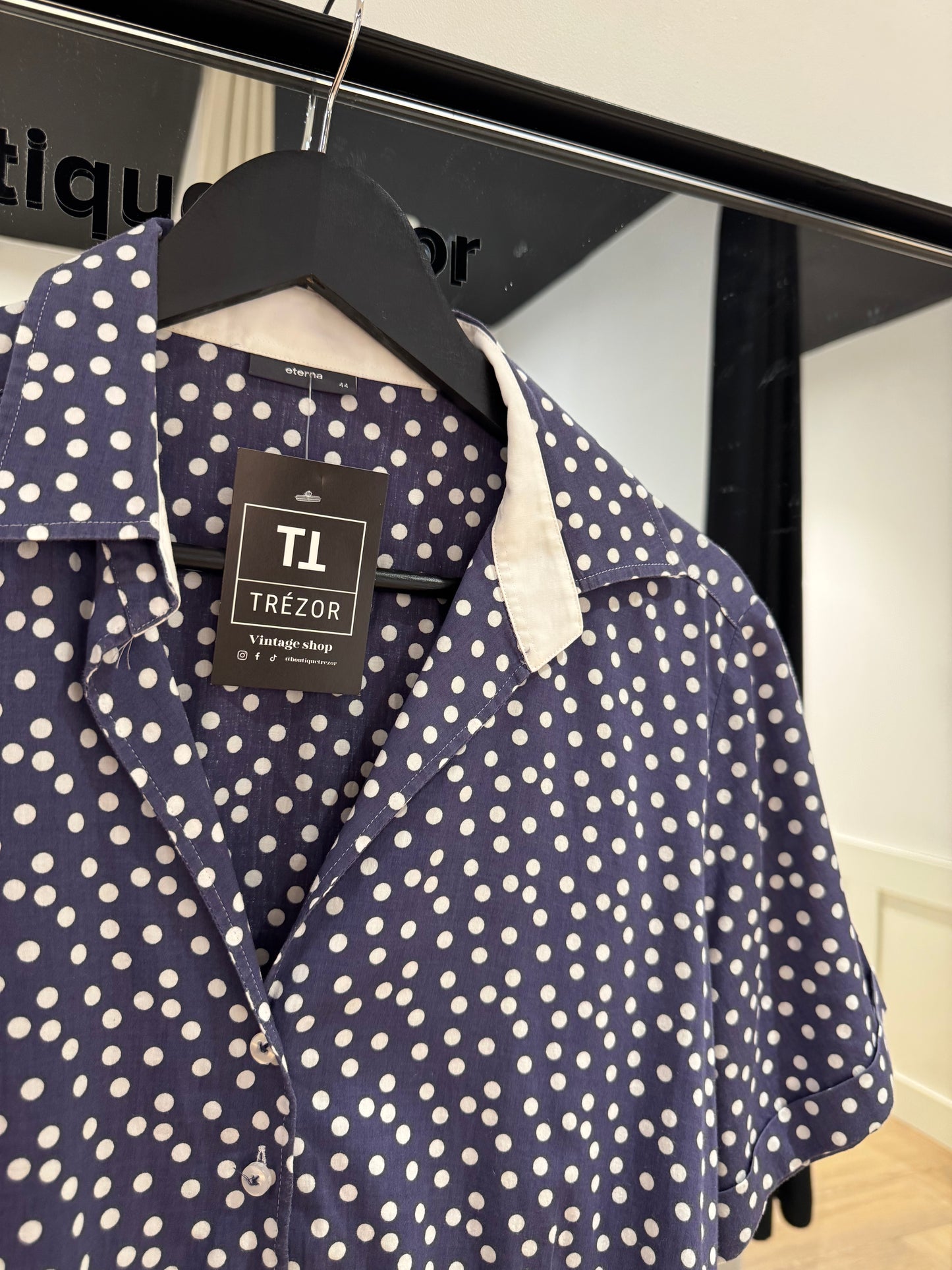Blouse vintage à pois L