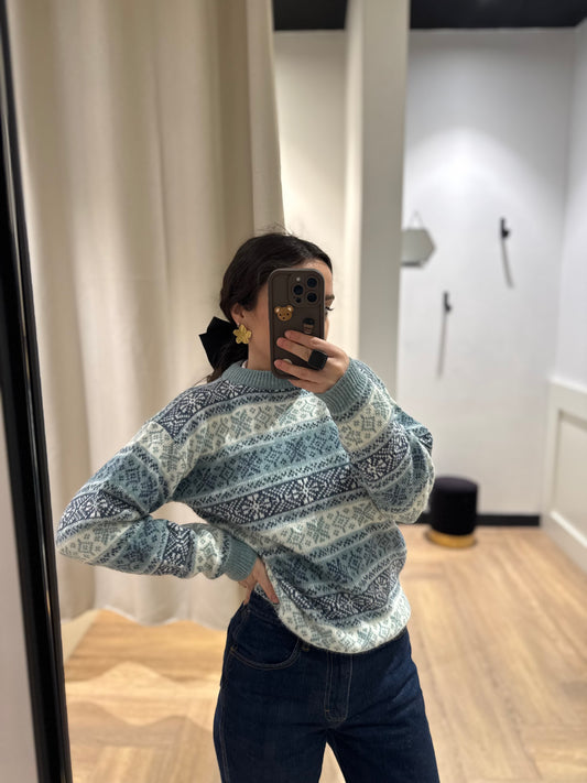 Pull à motifs vintage XS