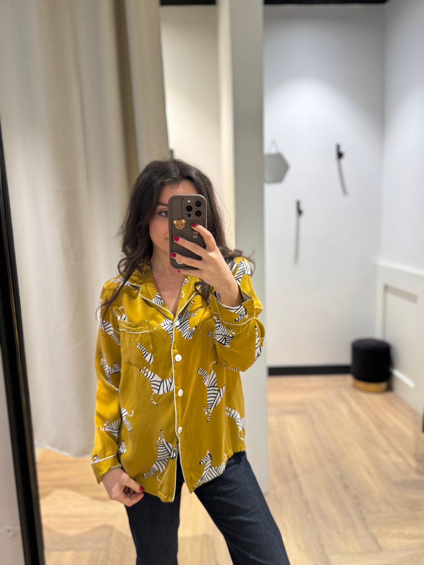 Blouse à motifs en soie M