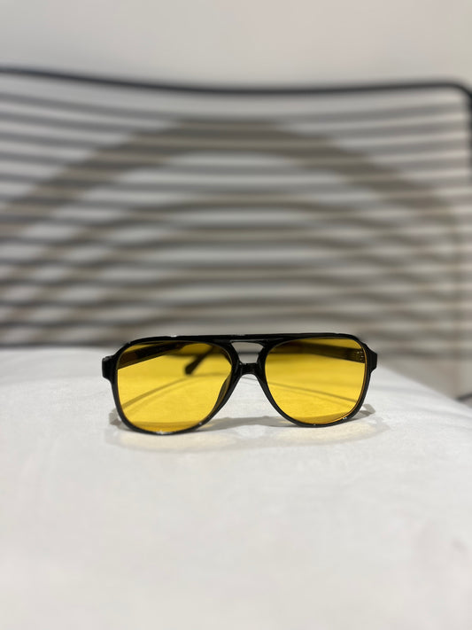 Lunette ronde jaune