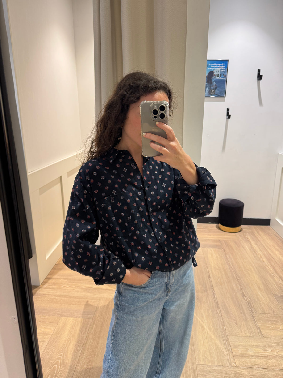 Blouse vintage à motifs M