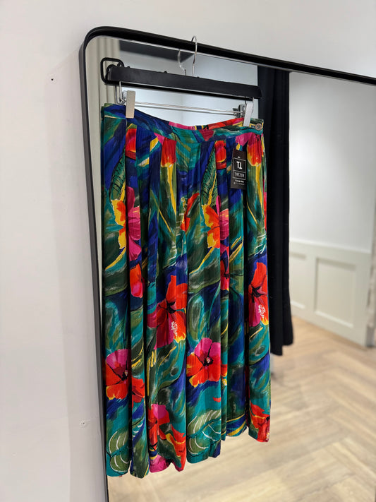 Jupe plissée à fleurs hawaïennes 38