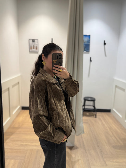 Bomber en velours marron XL